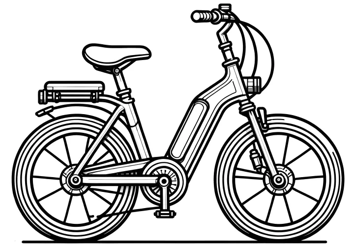 City E-Bike: Coloring picture for free download