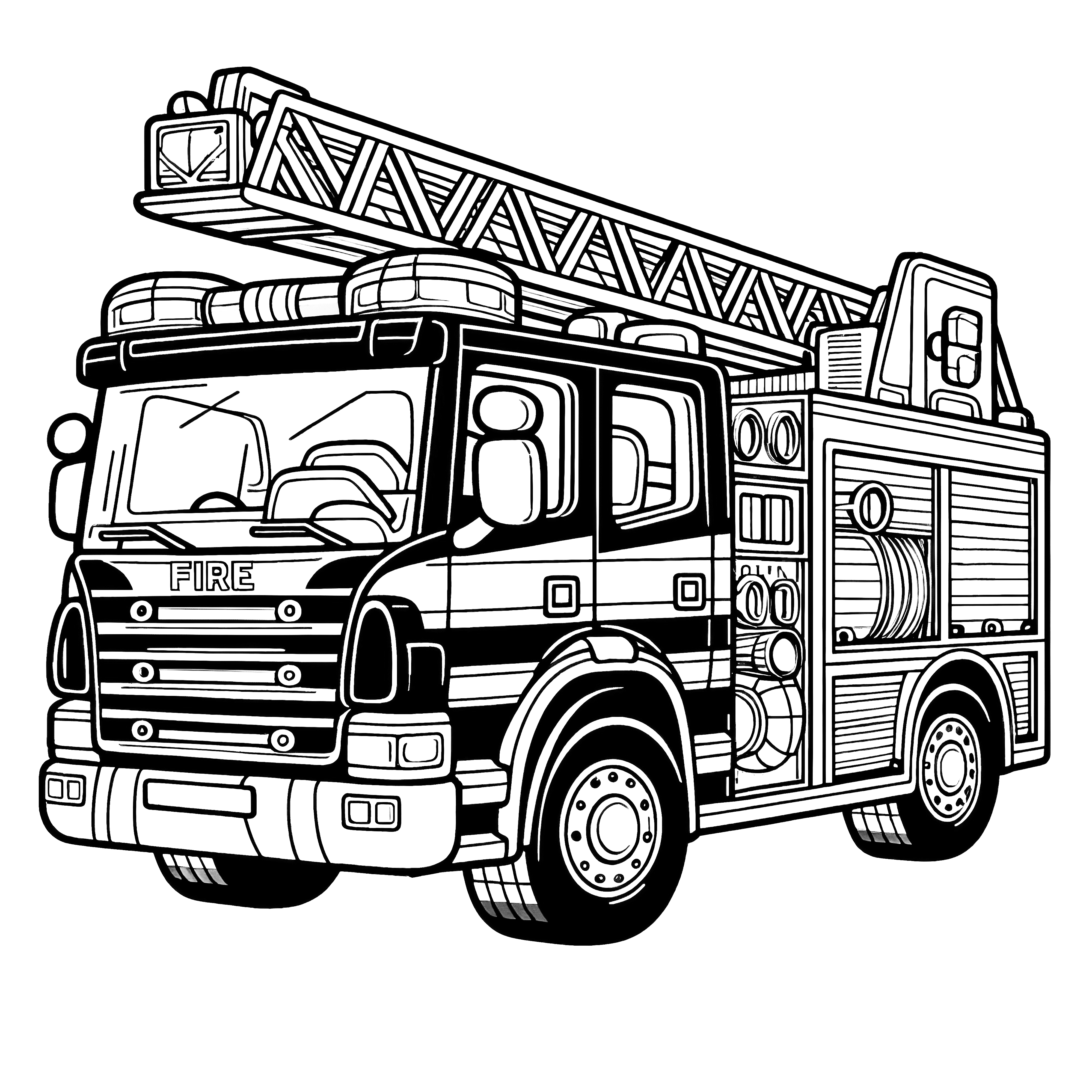 Fire engine coloring page: Download for free