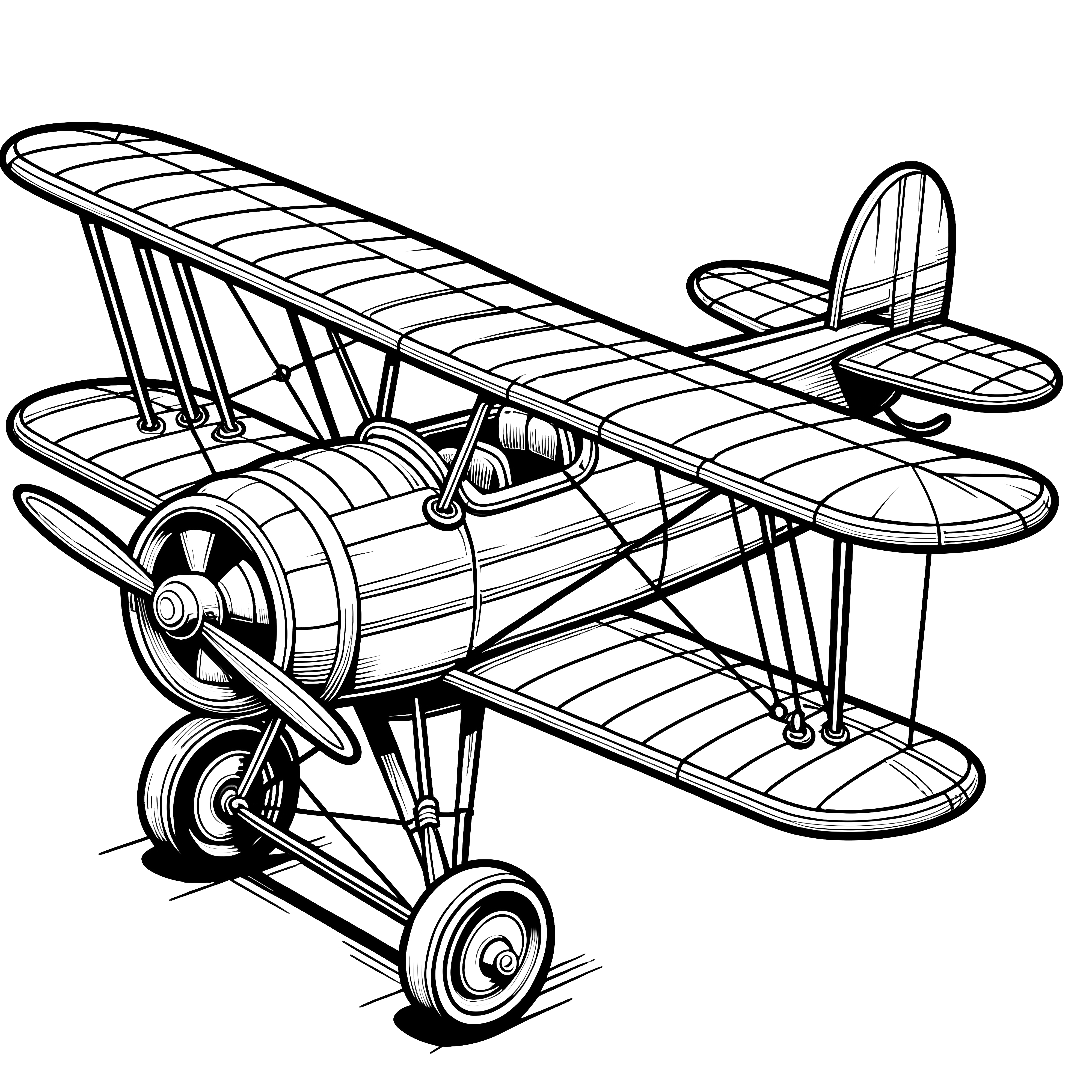 Biplane aircraft: Coloring page available for free download