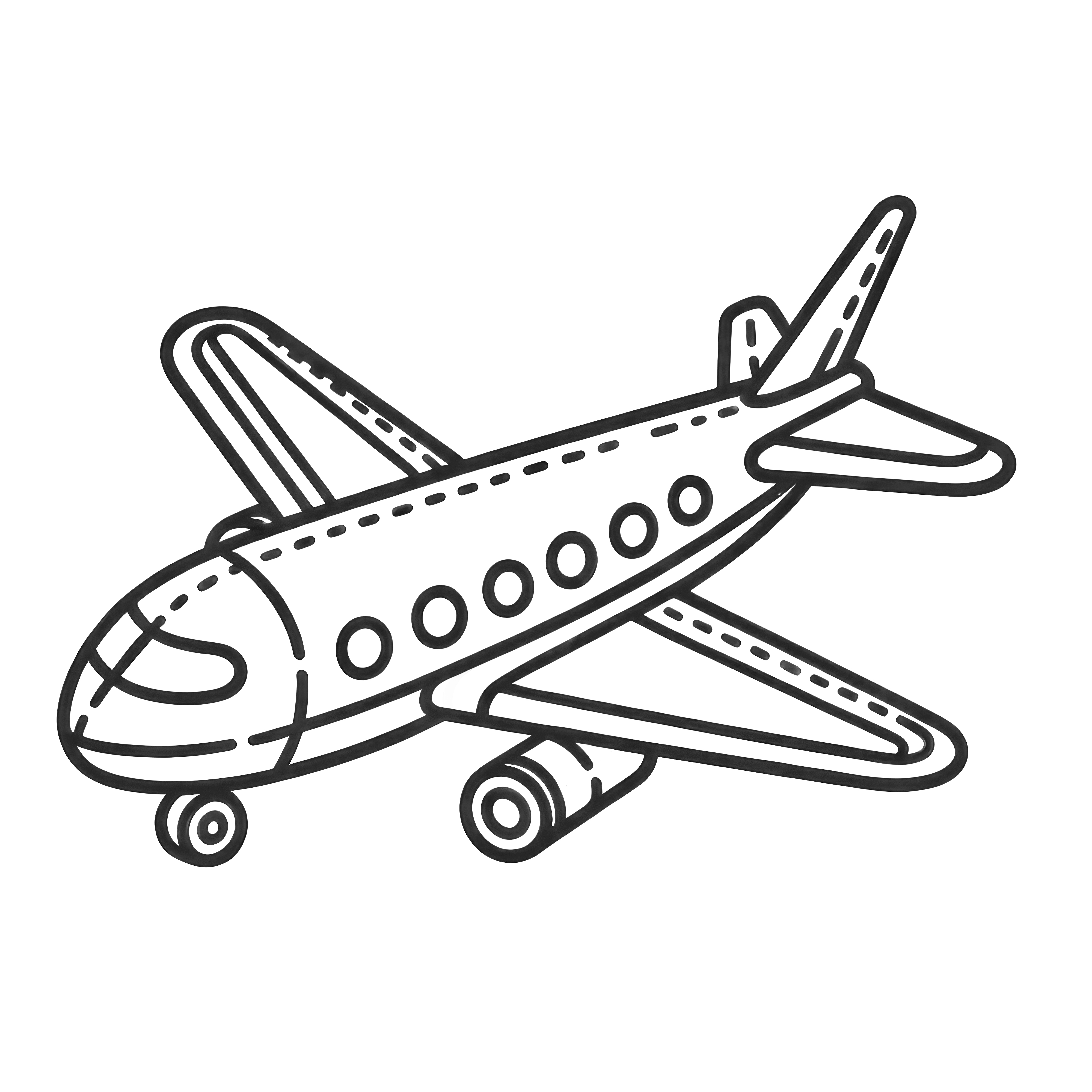 Avion pour enfants simple : coloriage gratuit à télécharger