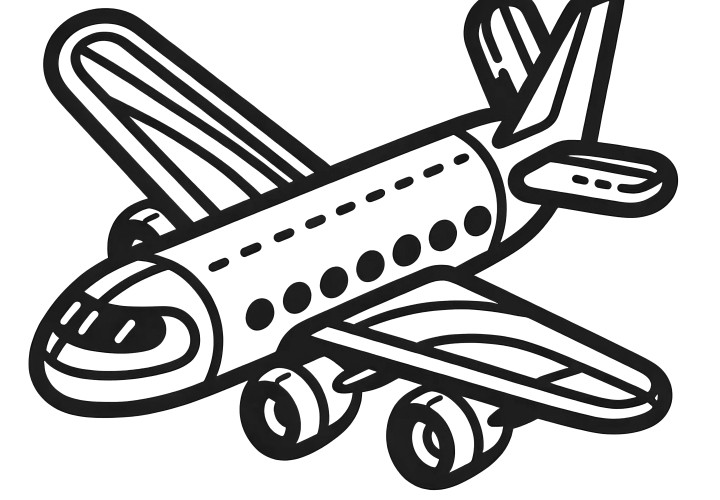 Coloriage gratuit : jouet avion pour enfants à télécharger