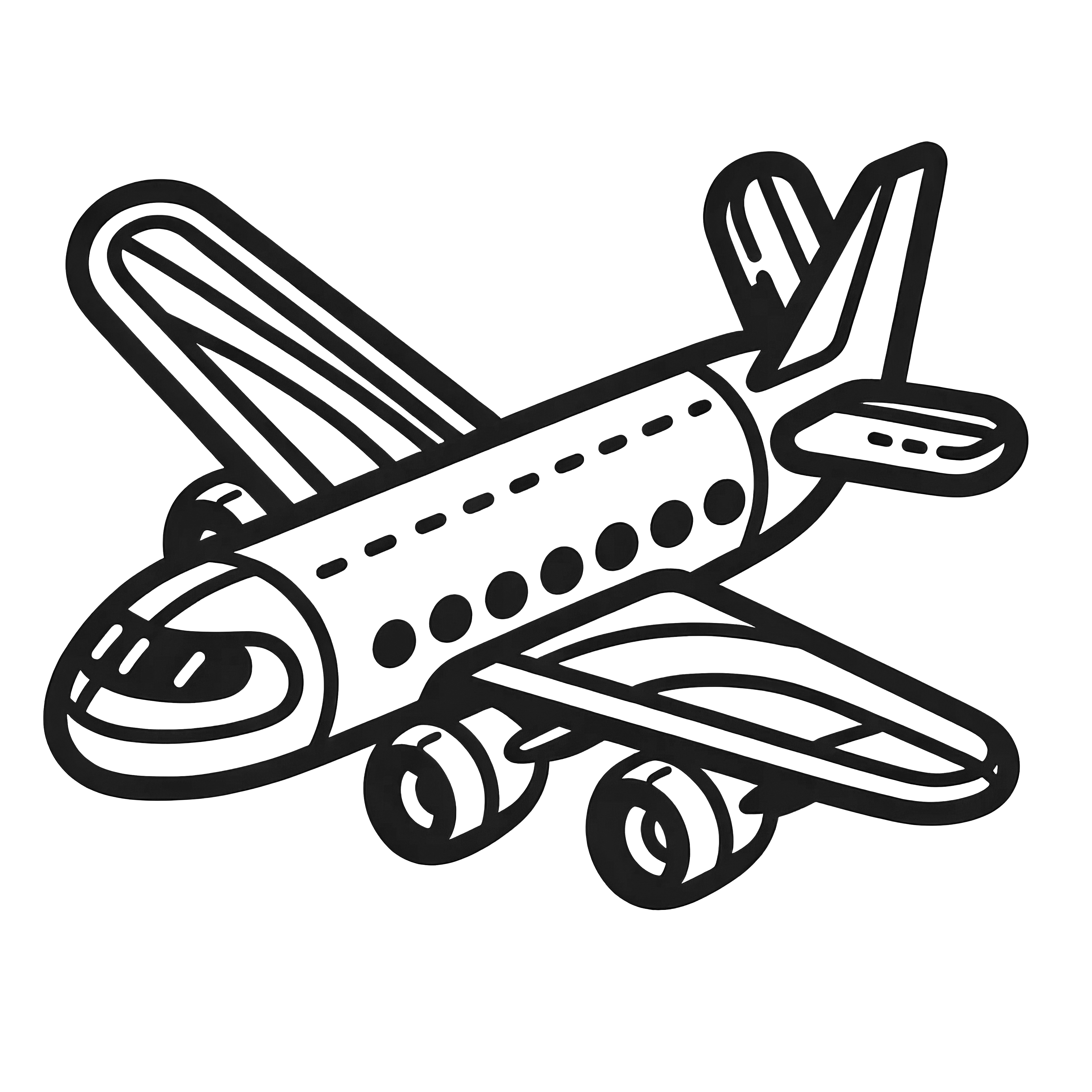 Coloring page free: Children's airplane toy for downloading