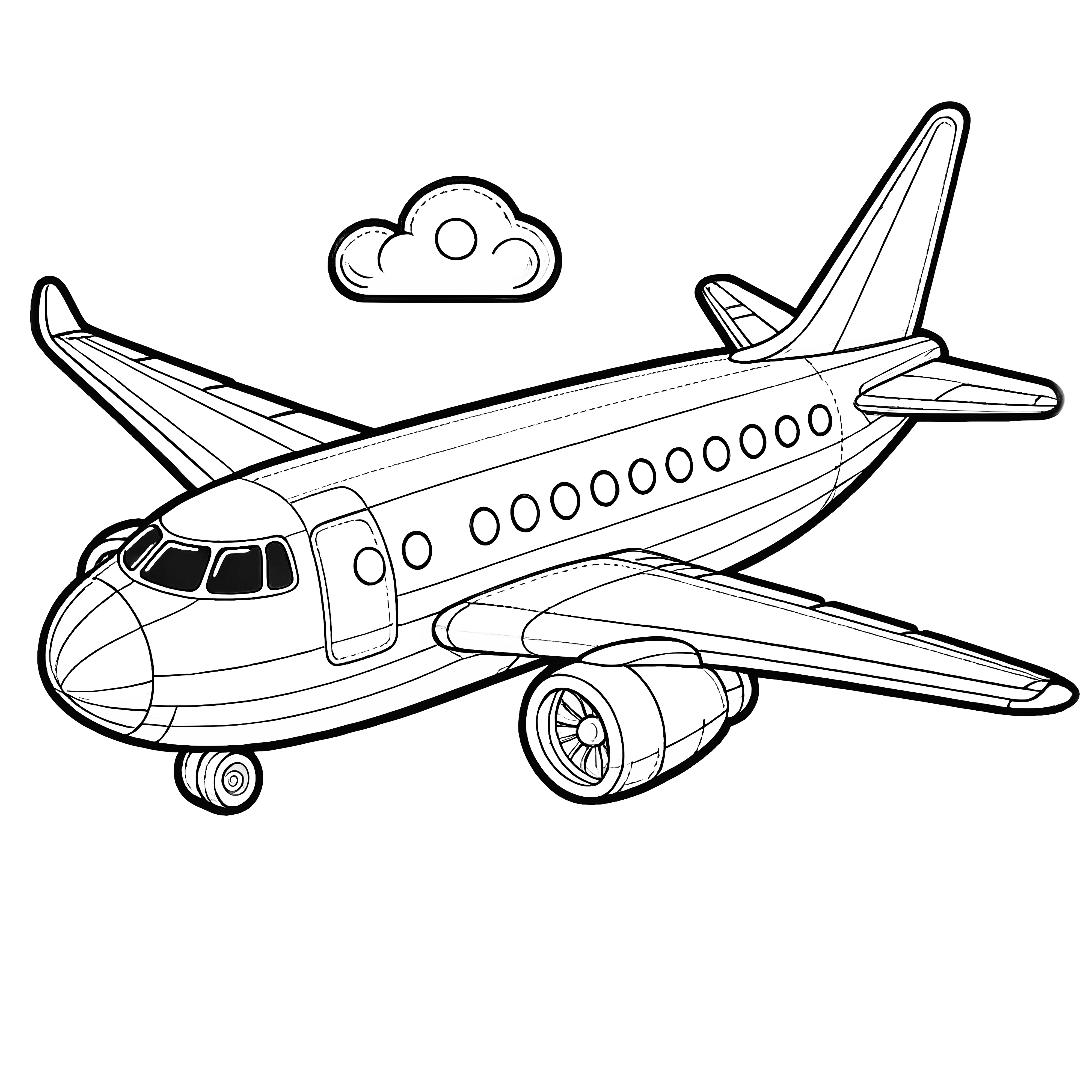 Free to download: Coloring picture passenger airplane