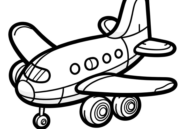 Dibujo para colorear de avión de juguete: Gratis para descargar