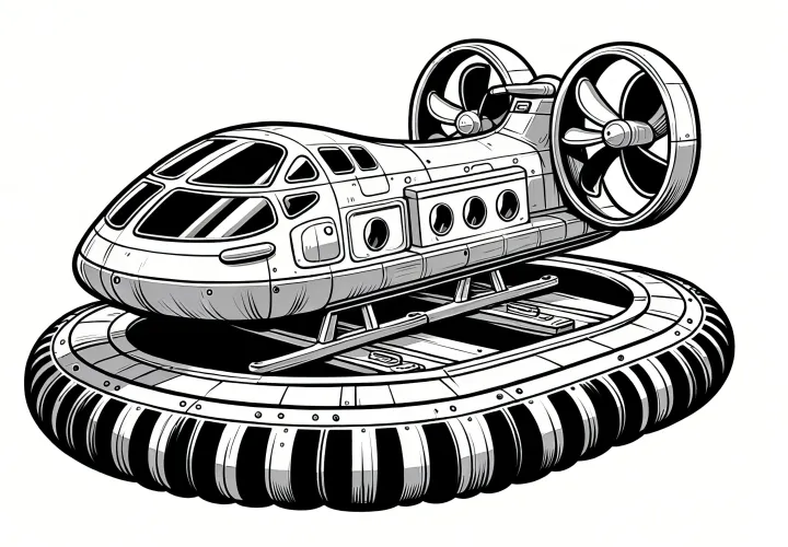 Futuristic hover car: coloring picture for download (free)