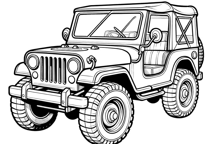 Off-road SUV: Coloring picture for download (Free)