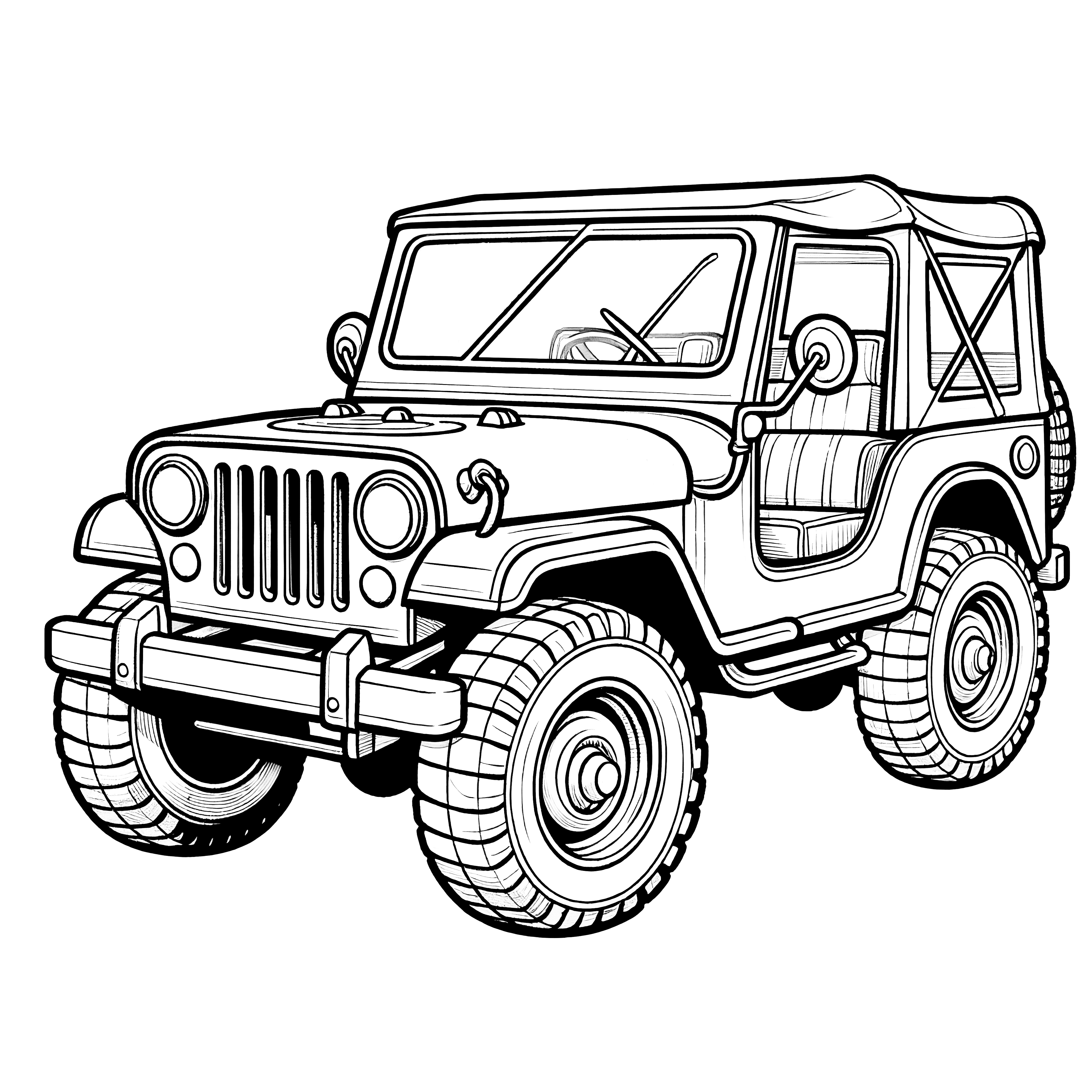 Off-road SUV: Coloring picture for download (free)