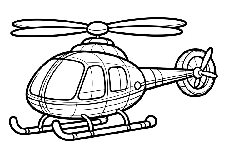 Imagen para colorear gratuita: Descarga un helicóptero simple