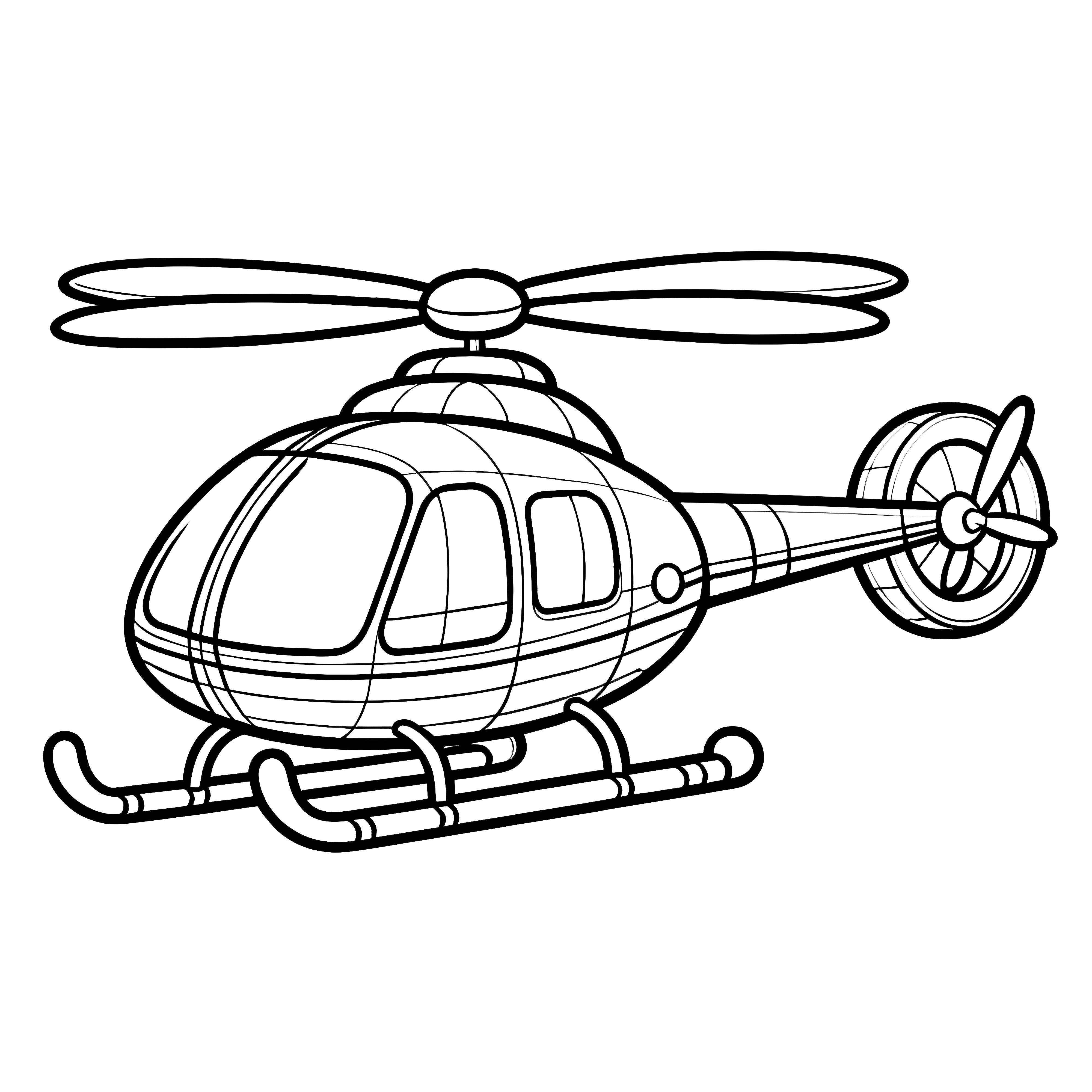 Imagen para colorear gratuita: Helicóptero sencillo para descargar