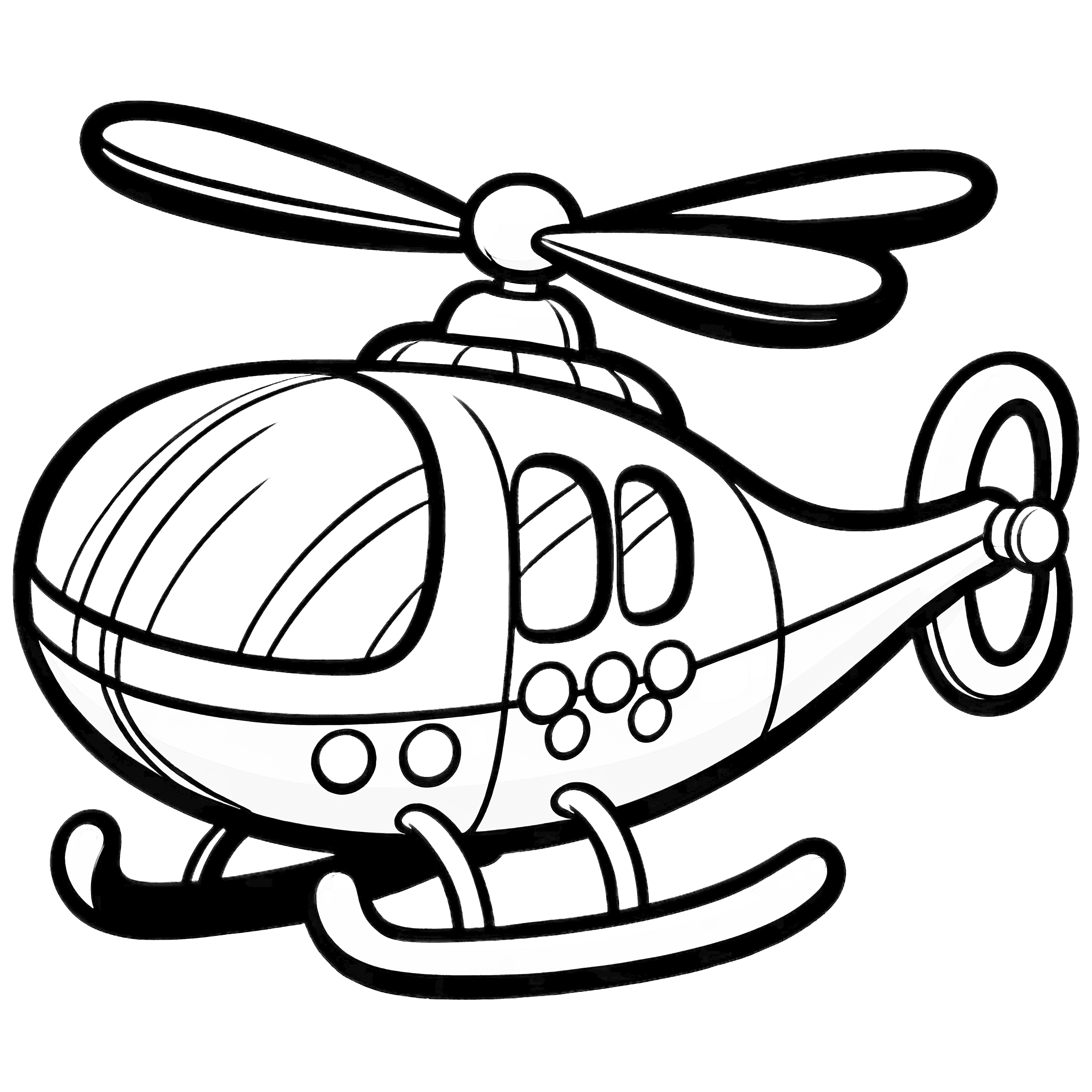 Helicopter: Simple picture for children to color (Free)