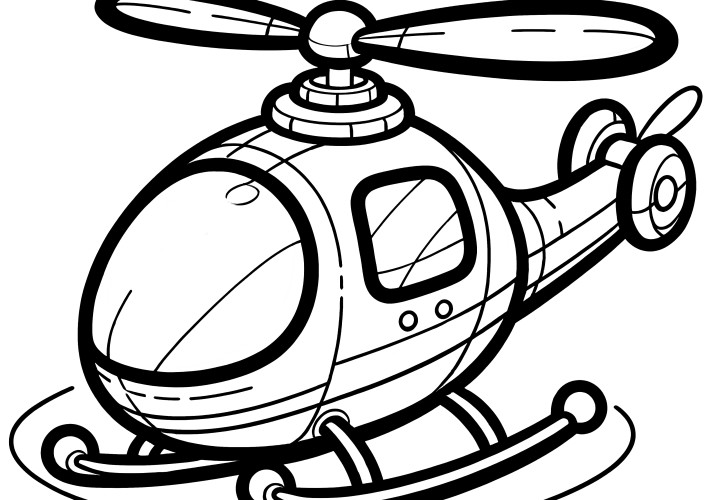 Small helicopter: Picture to colour and print out (Free)