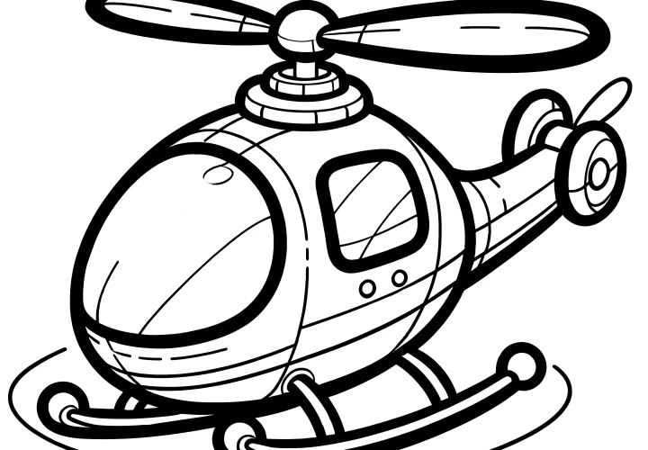 Small helicopter: Picture to colour and print out (Free)