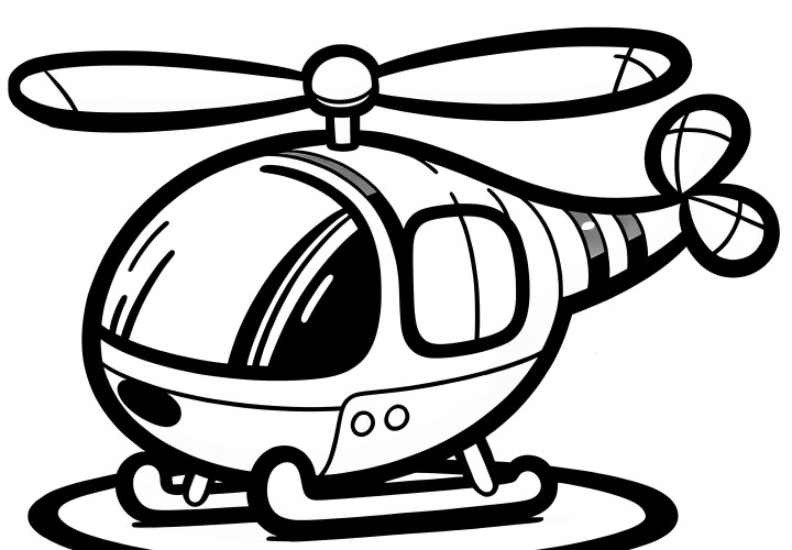 Pequeño helicóptero de juguete: dibujo para colorear para niños (Gratis)