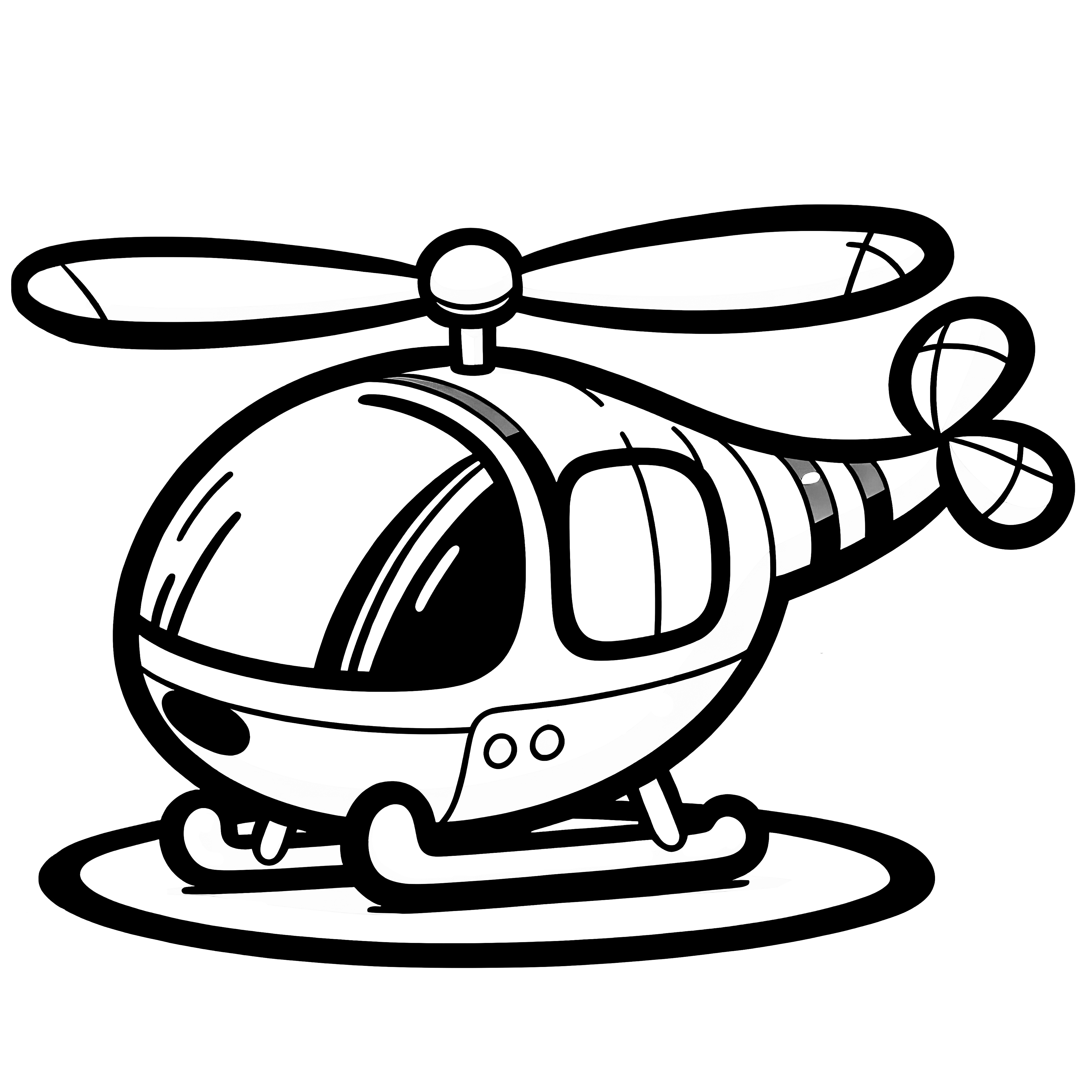 Pequeno helicóptero de brinquedo: desenho para colorir para crianças (gratuito)