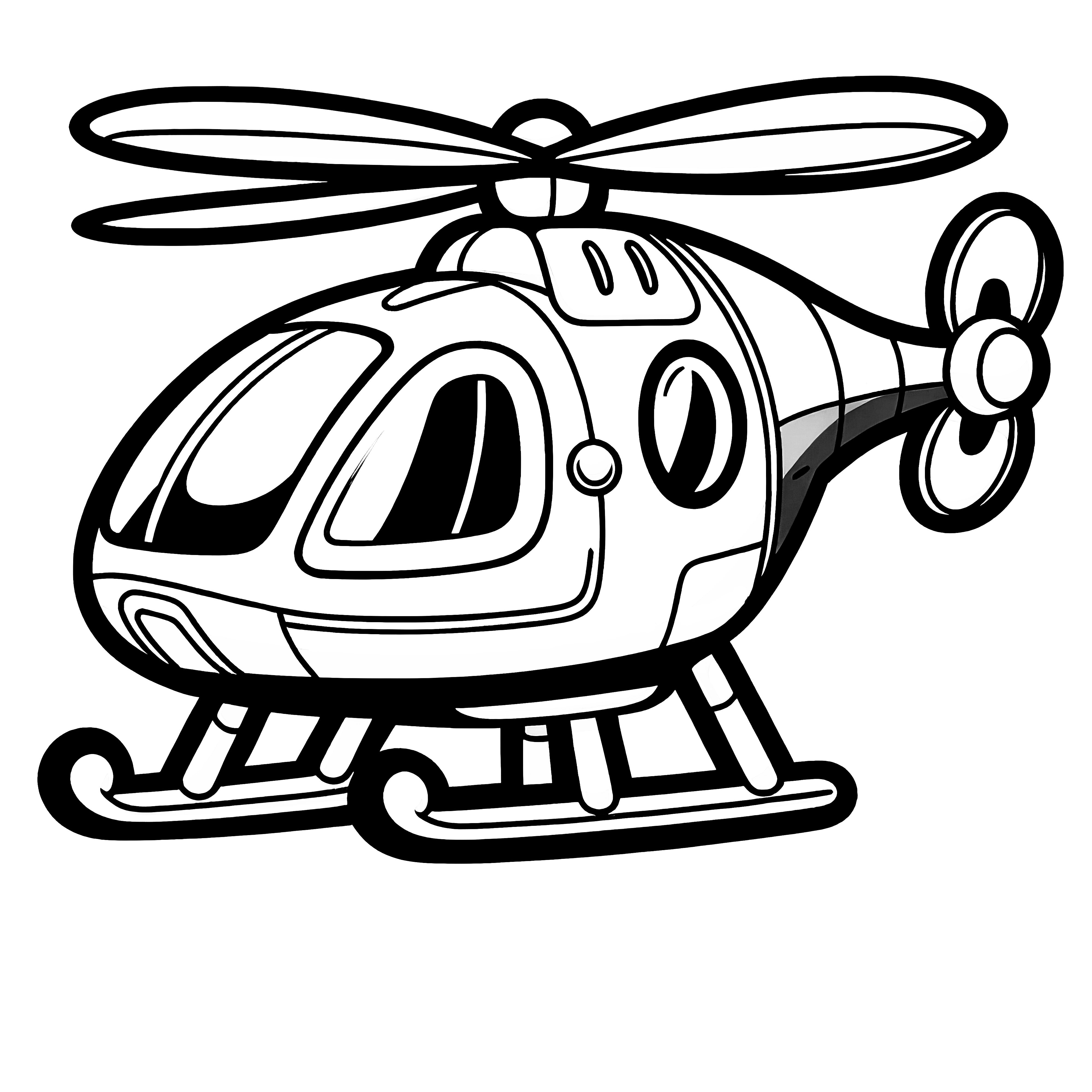 Small toy helicopter: Coloring page for kids (Free)