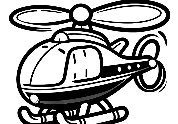 Simple toy helicopter: coloring page for toddlers (Free)