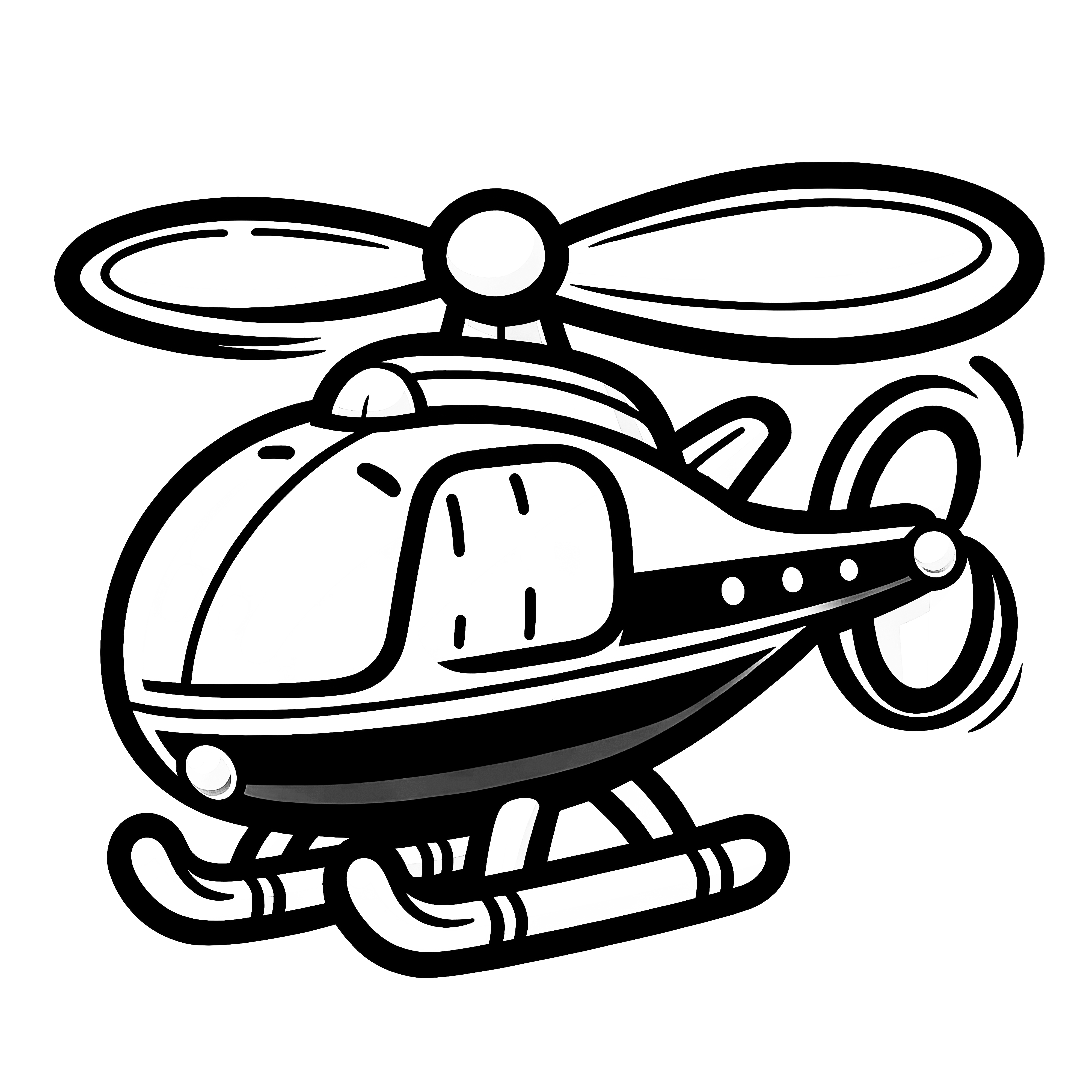 Simple toy helicopter: Coloring picture for toddlers (Free)