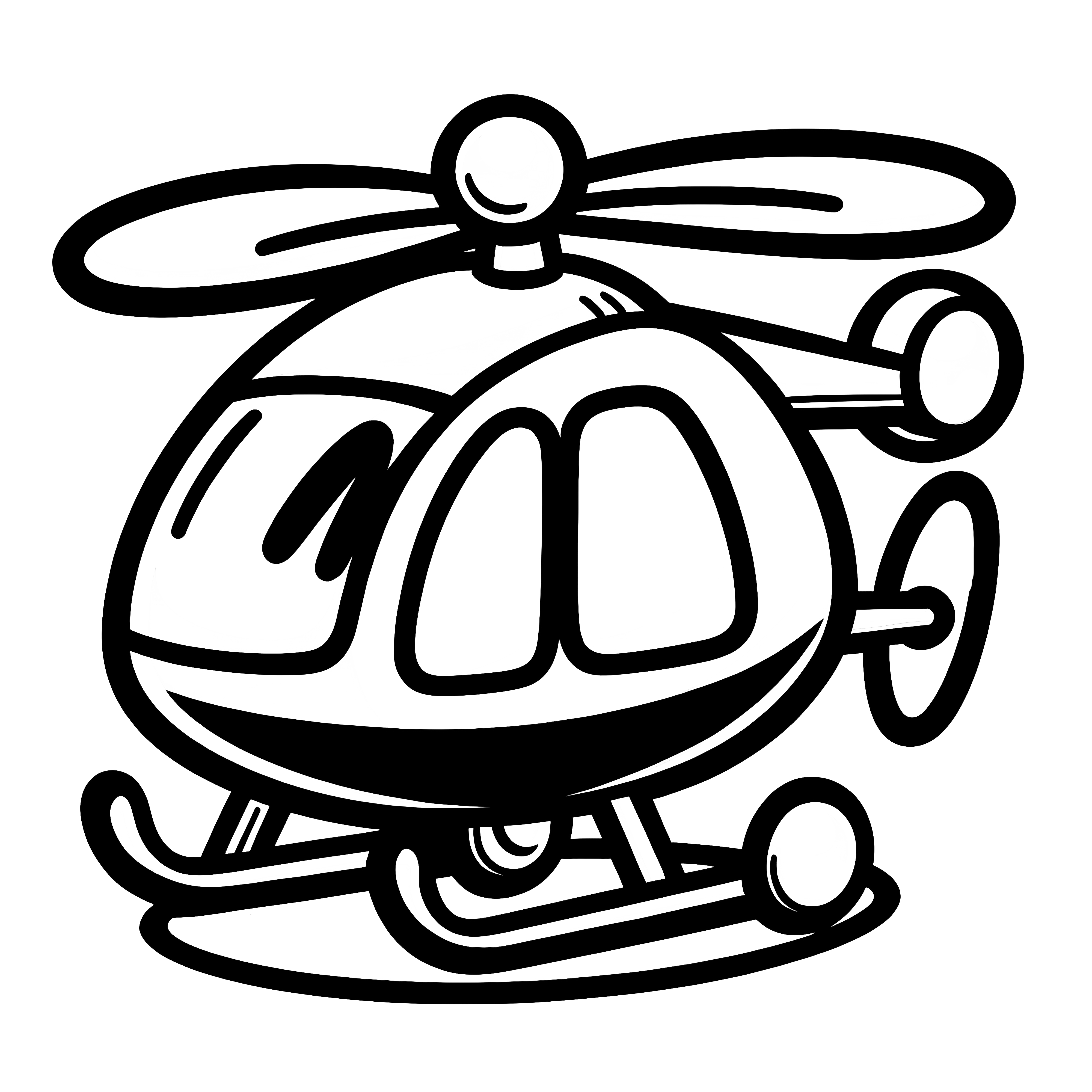 Simple coloring page: toy helicopter for children (Free)