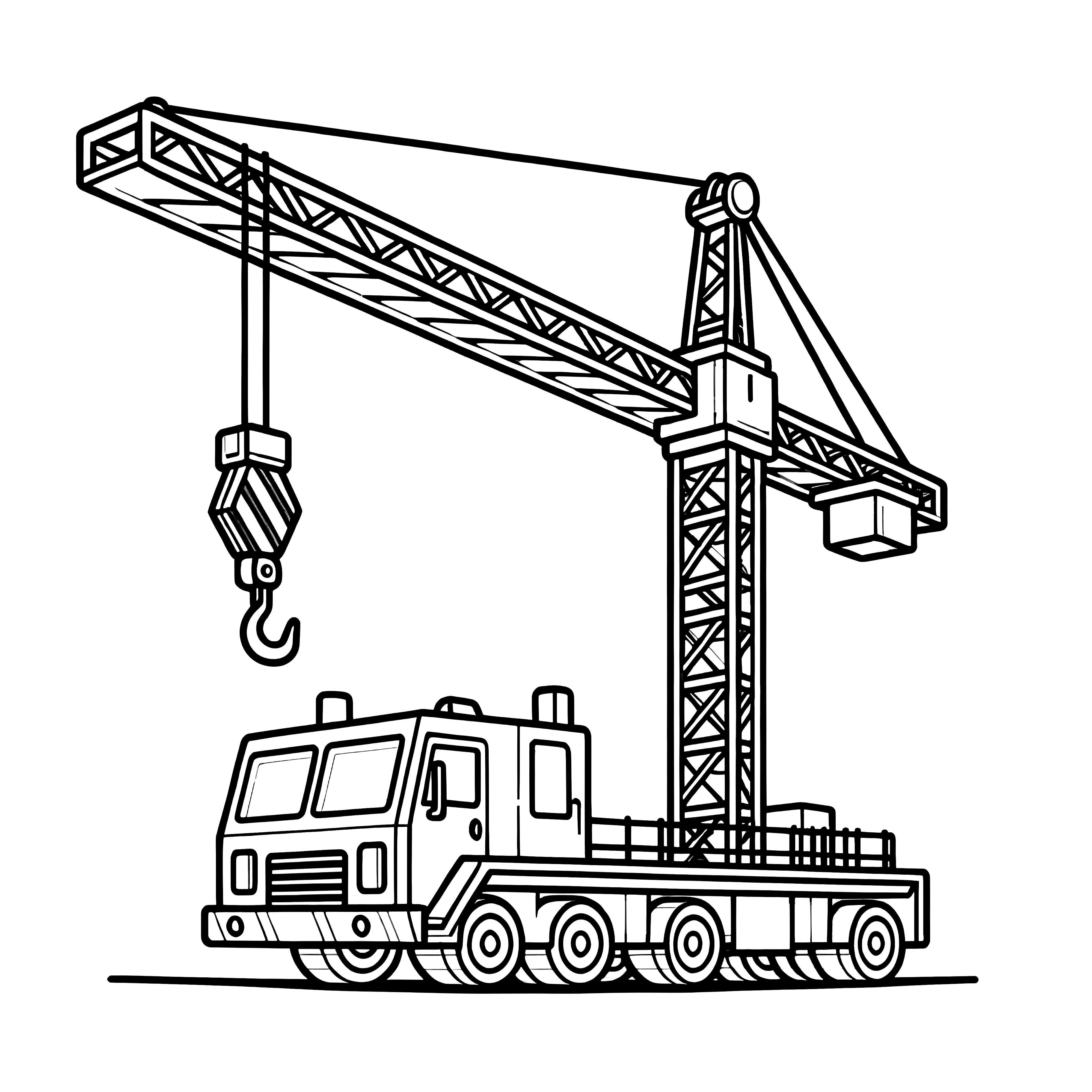 Large crane truck: Free coloring page for children