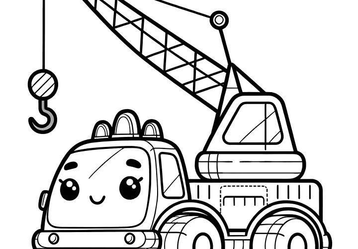 Simple coloring picture for children: Crane with eyes (Free)