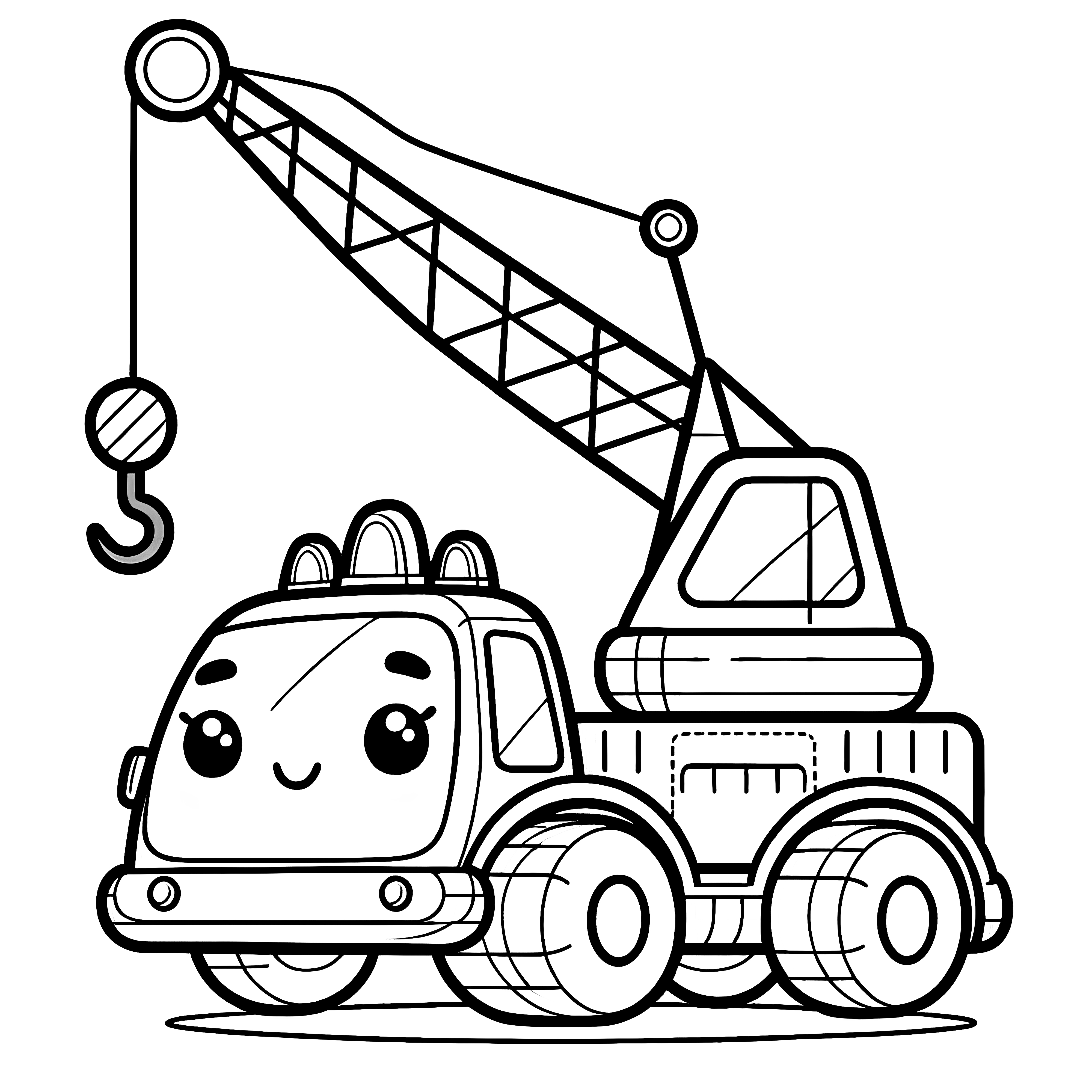 Simple coloring page for kids: crane with eyes (Free)