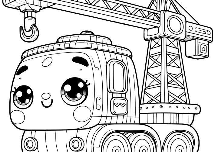 Grue mignonne : modèle de coloriage facile pour enfants (Gratuit)