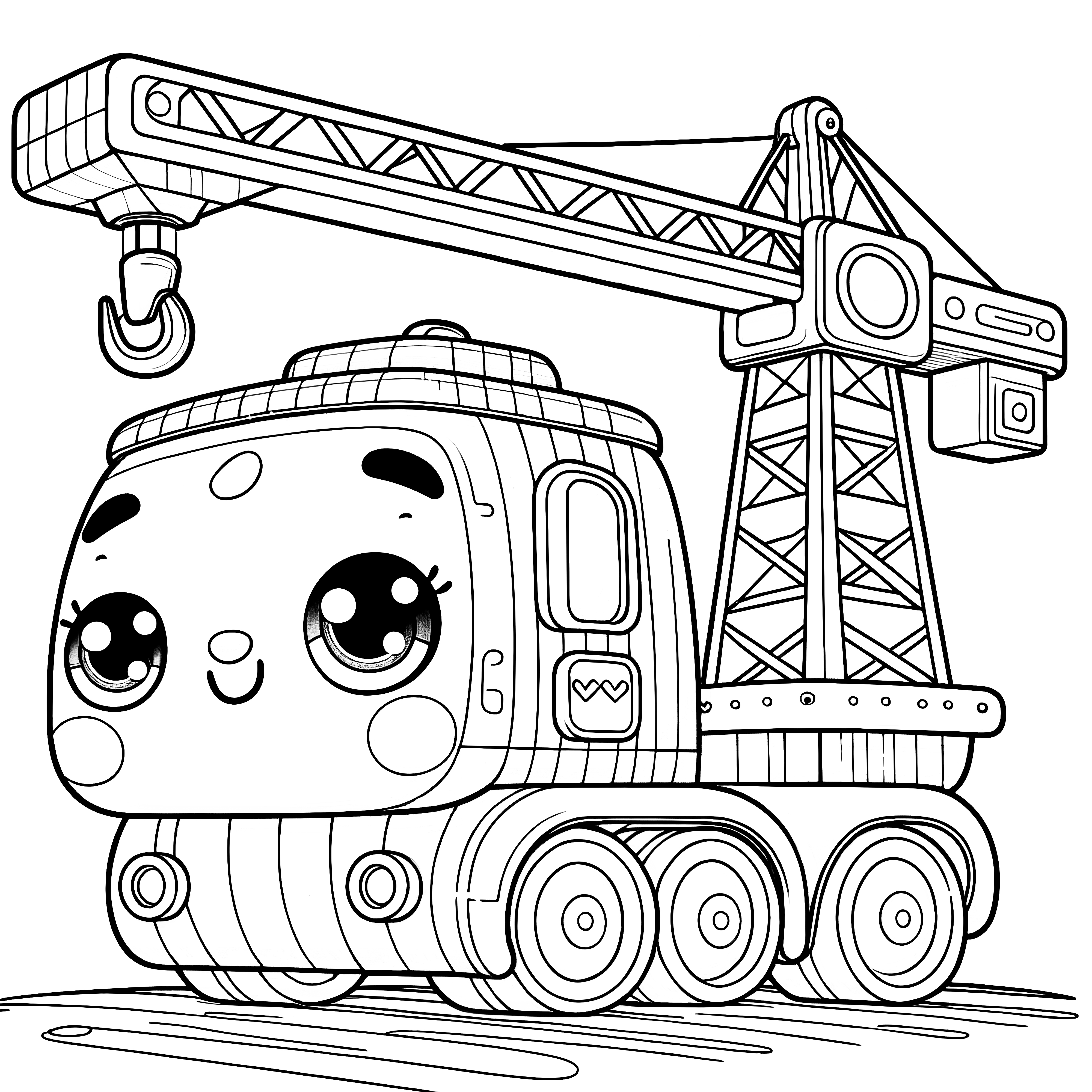 Cute crane: Simple coloring template for children (Free)