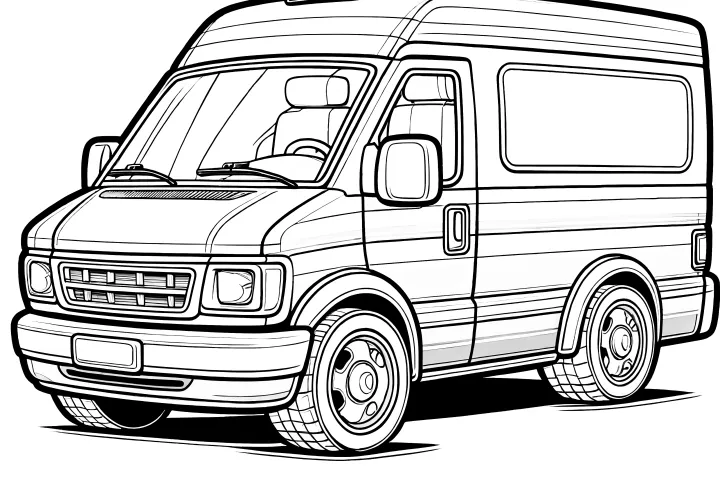 Small transporter: coloring page available for free download