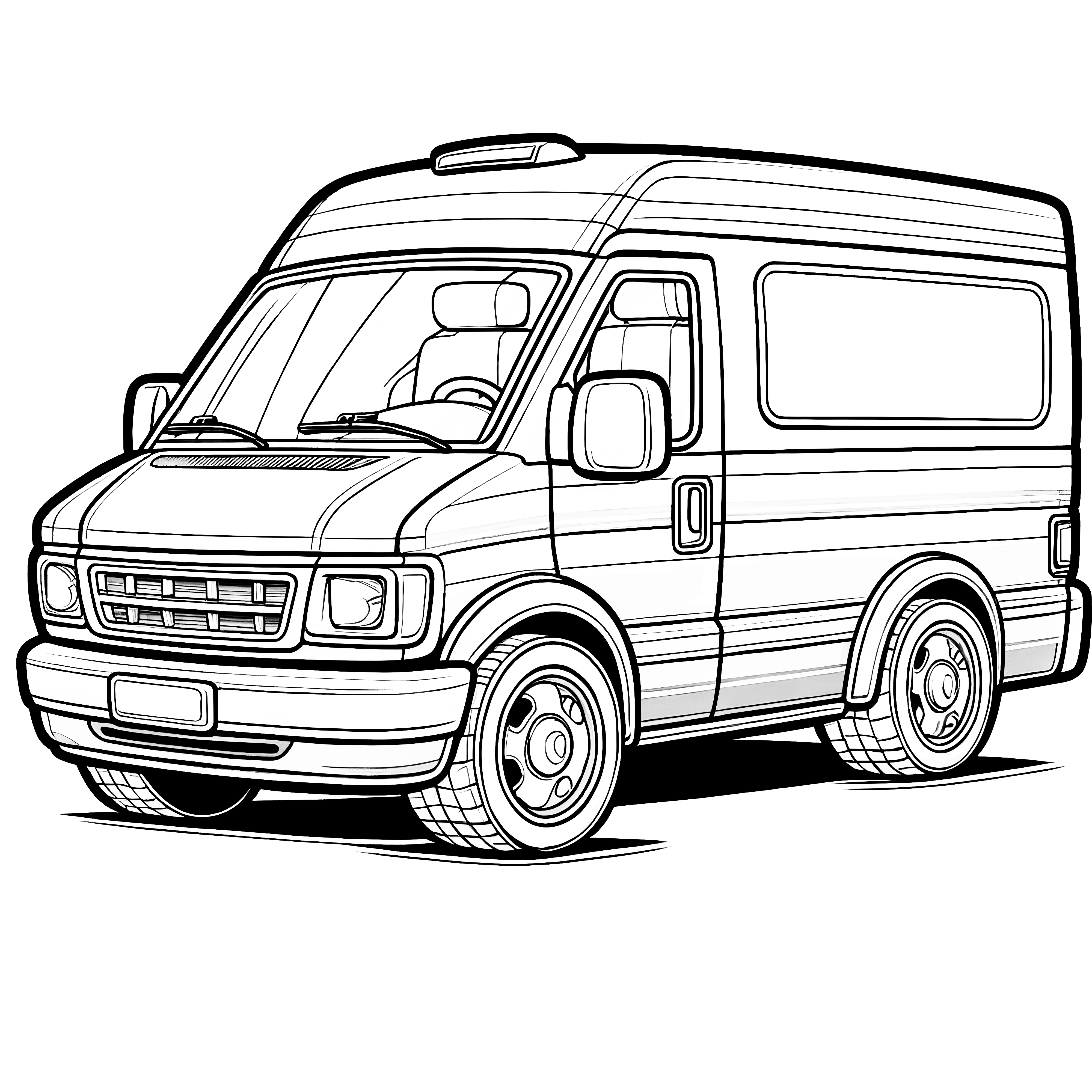 Small van: Coloring picture available for free download