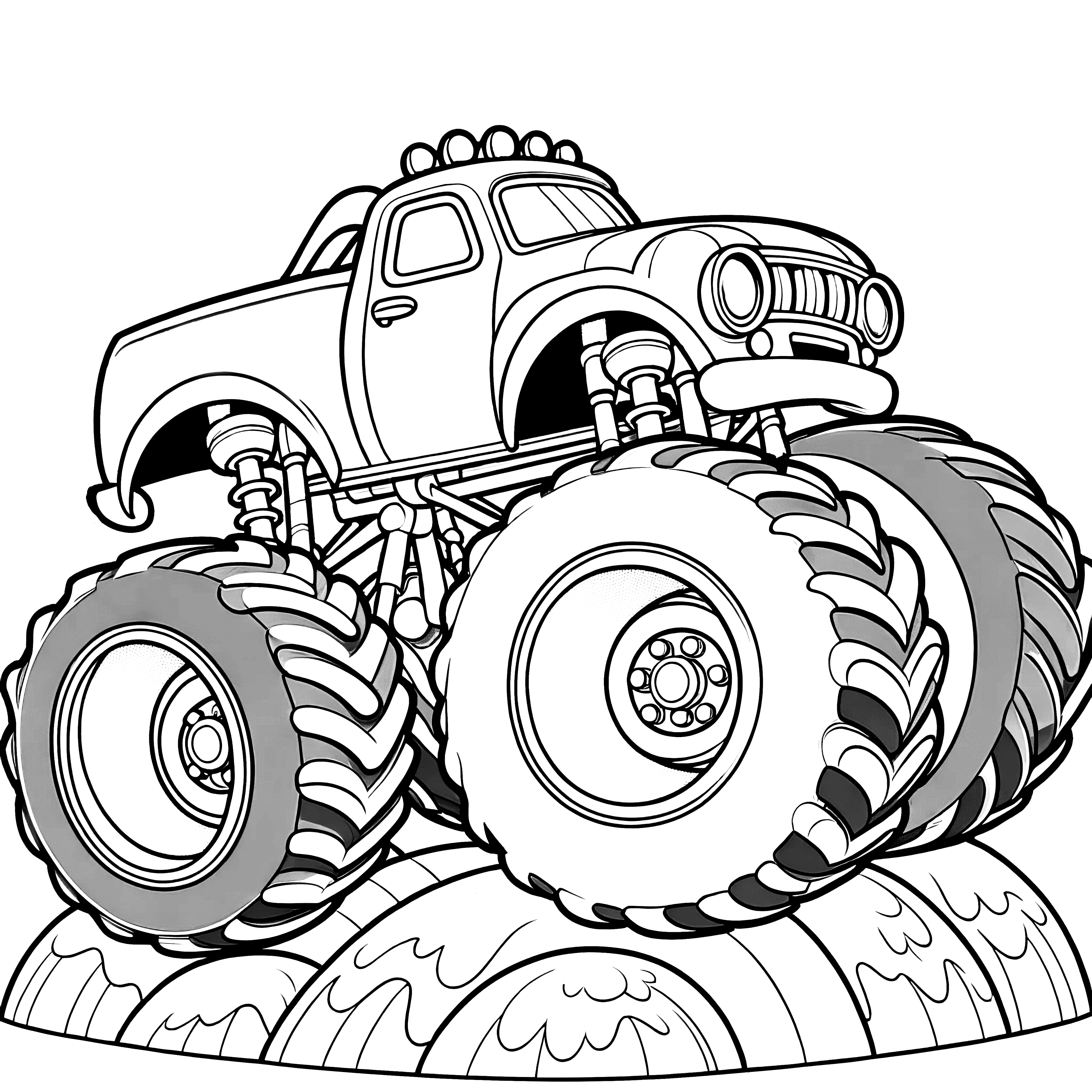 Huge monster truck: Coloring page available for free download