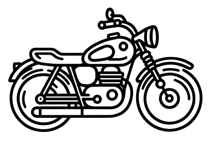 Une moto simple parfaite à colorier (Gratuit)