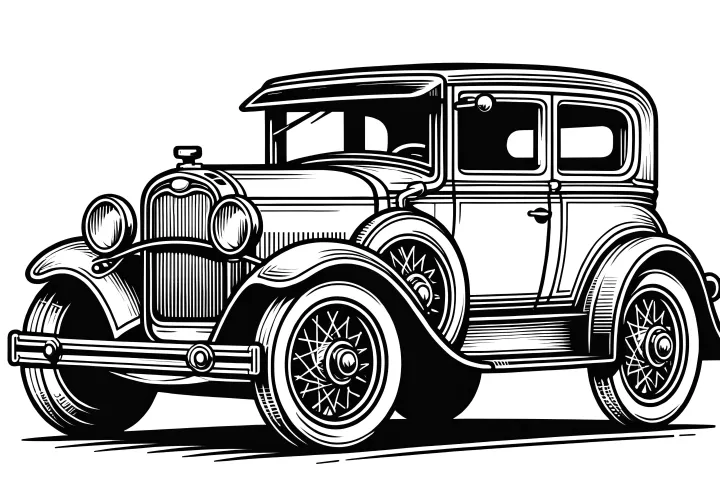 Nostalgic vintage car: Picture to color (Free)