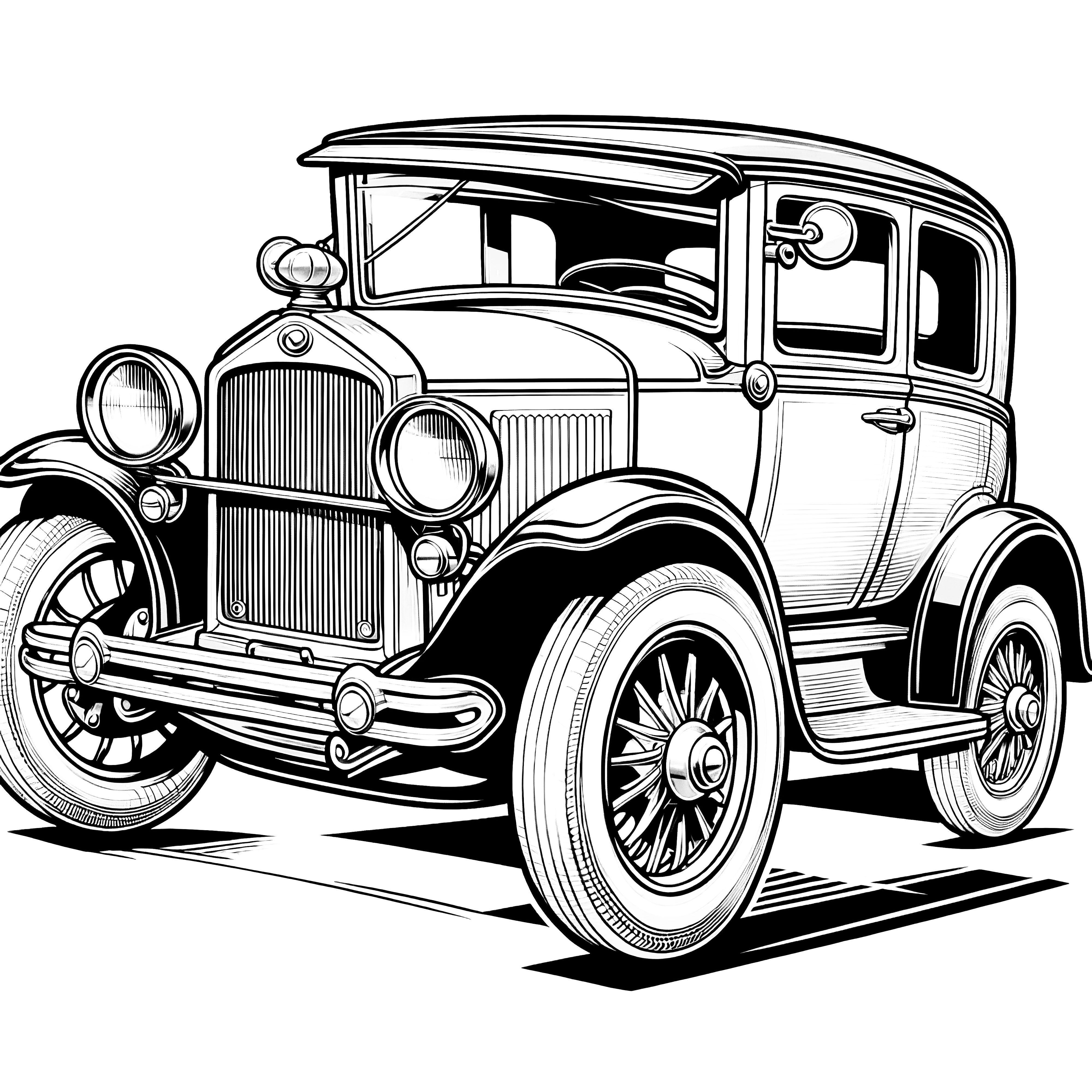 Beautiful Vintage Car For Coloring: Coloring Picture For Download (free)