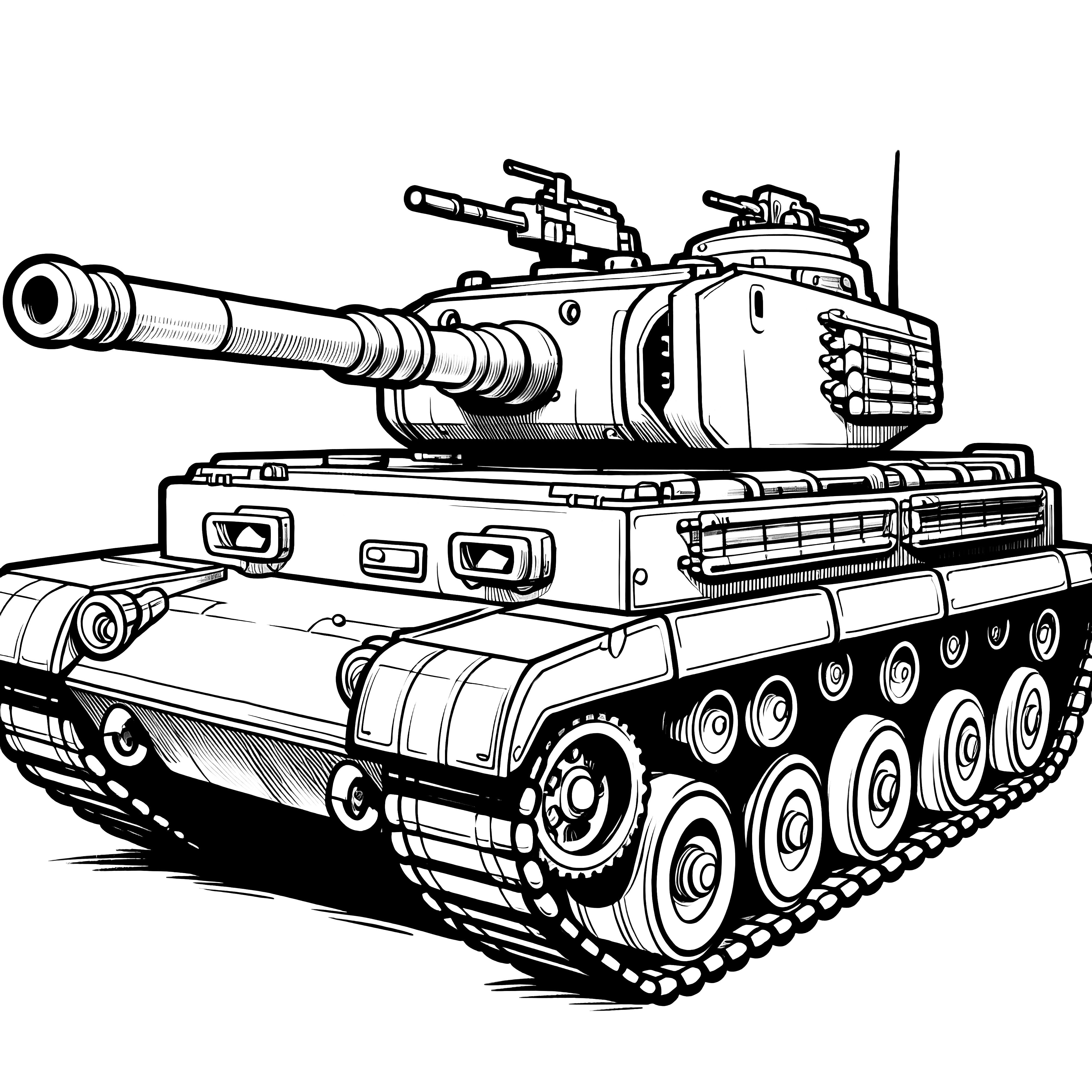 Large tank: tank coloring page (free)