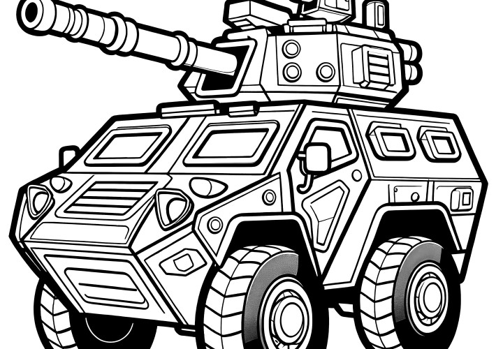 Robust armored vehicle: Picture to color (Free)