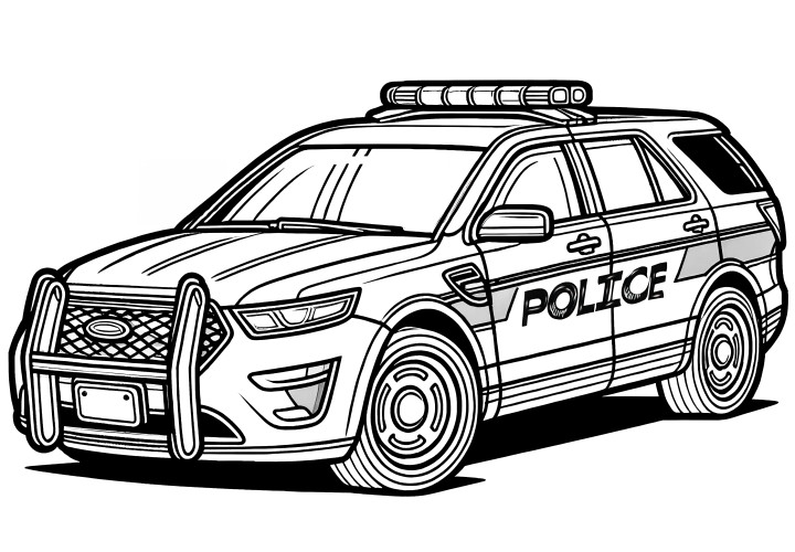 Police car for coloring: Free download