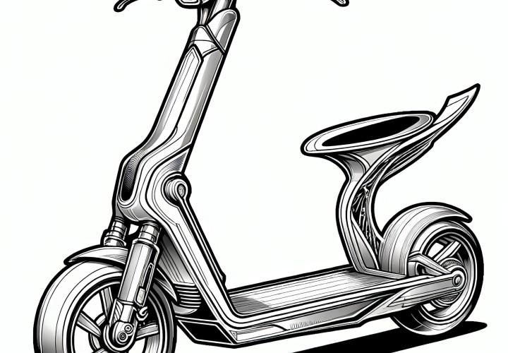 Modern scooter: Your coloring picture now available for download (Free)