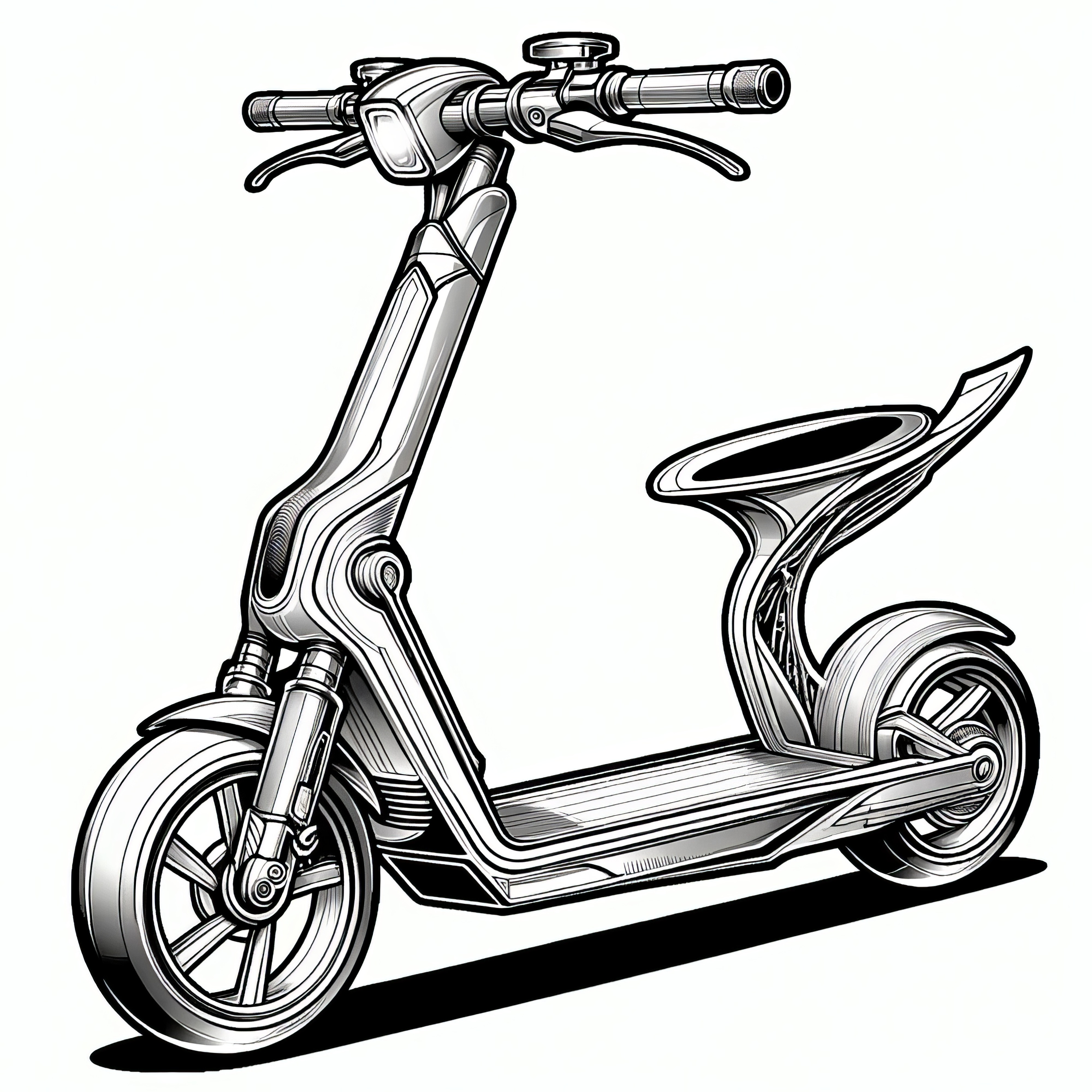 Modern scooter: Your coloring picture download now (Free)