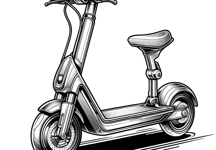 Detalhes da scooter: Página para colorir complexa para descarregar (gratuito)