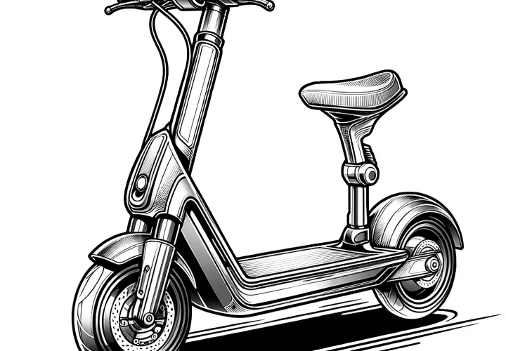 Detailed scooter: Complex coloring page for download (Free)