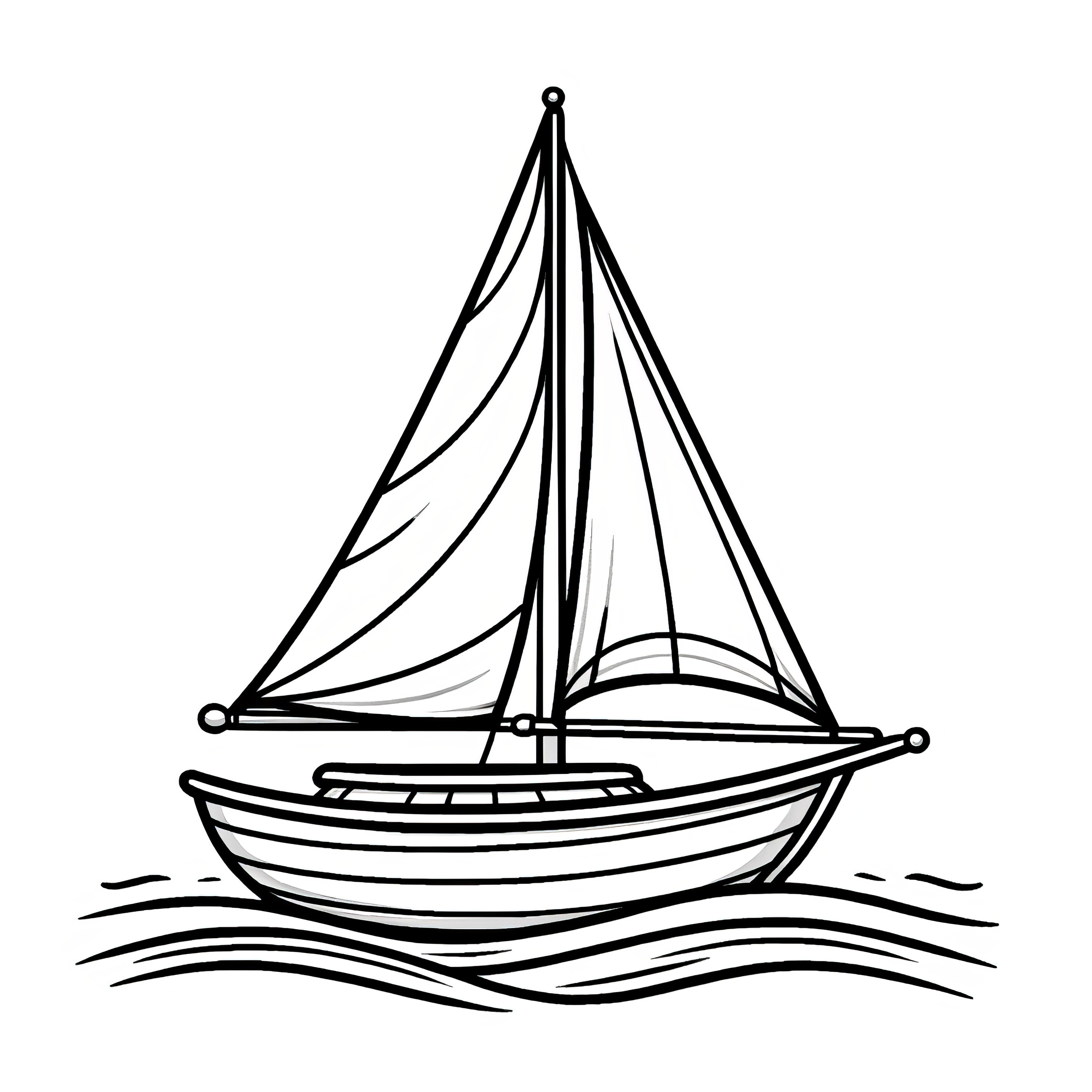 Simple coloring page: Sailboat for children to download