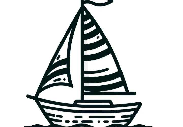 Sailboat: Simple coloring picture for toddlers (Free)