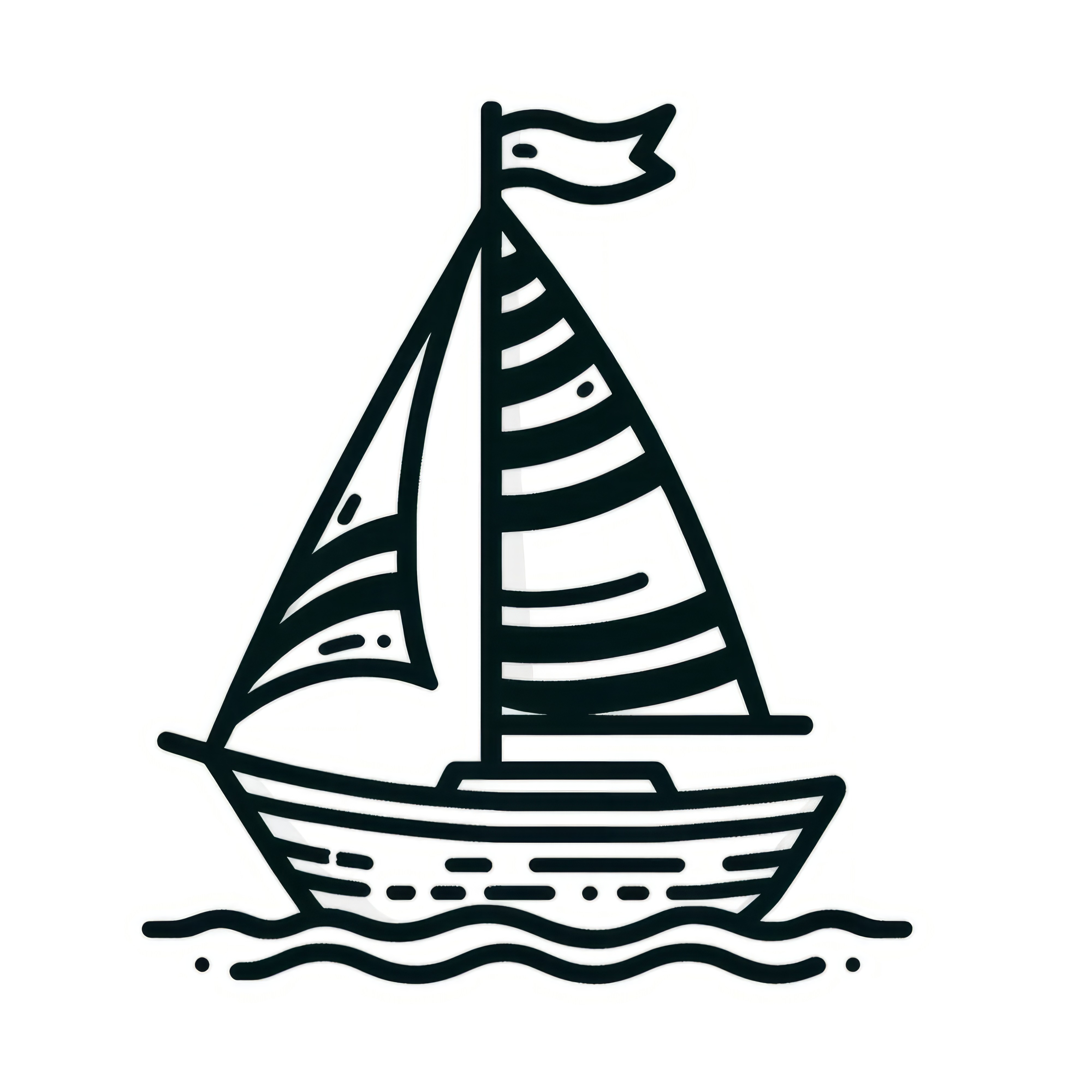 Navire à voiles : Coloriage simple pour les tout-petits (Gratuit)