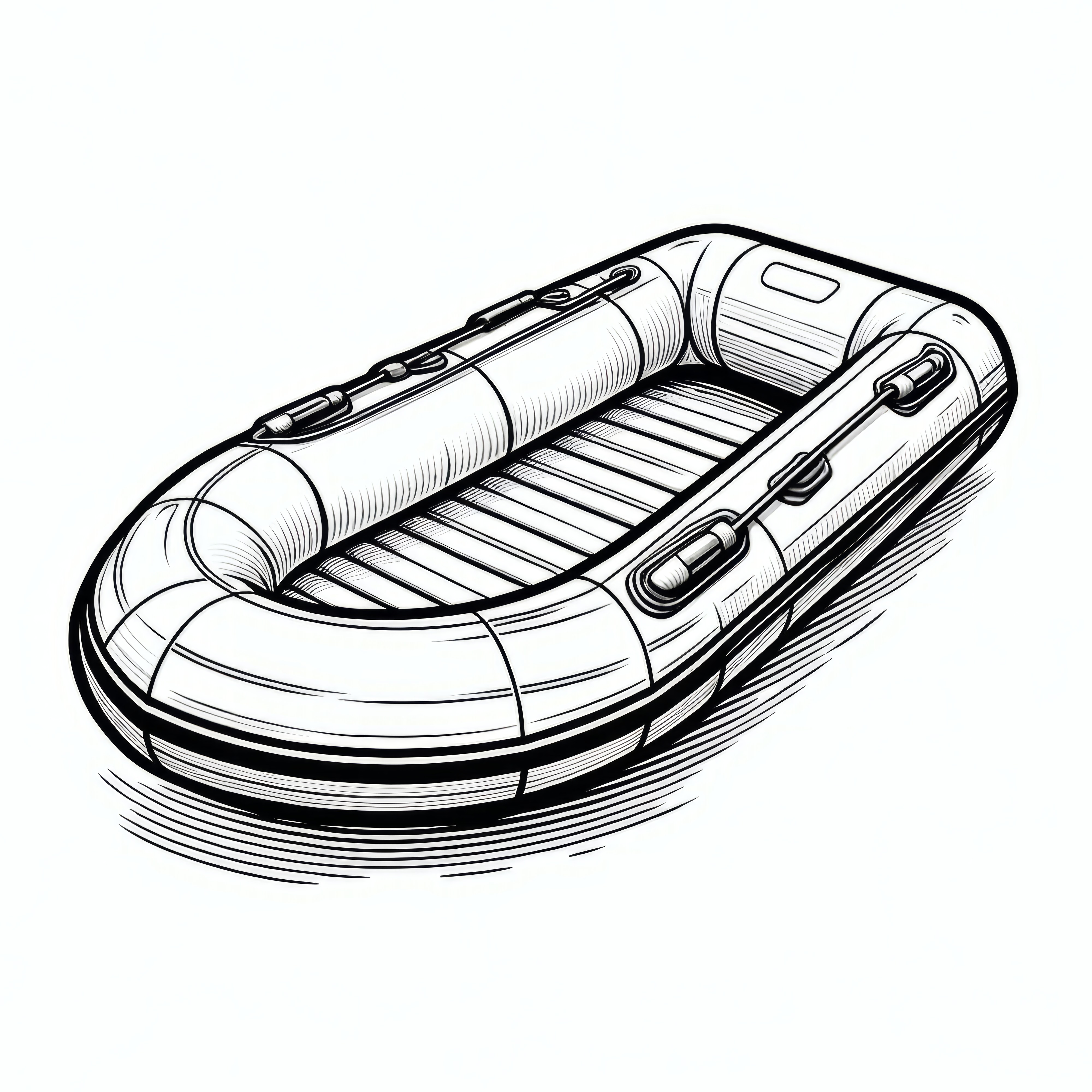 Inflatable boat: Simple coloring picture for children to download (Free)