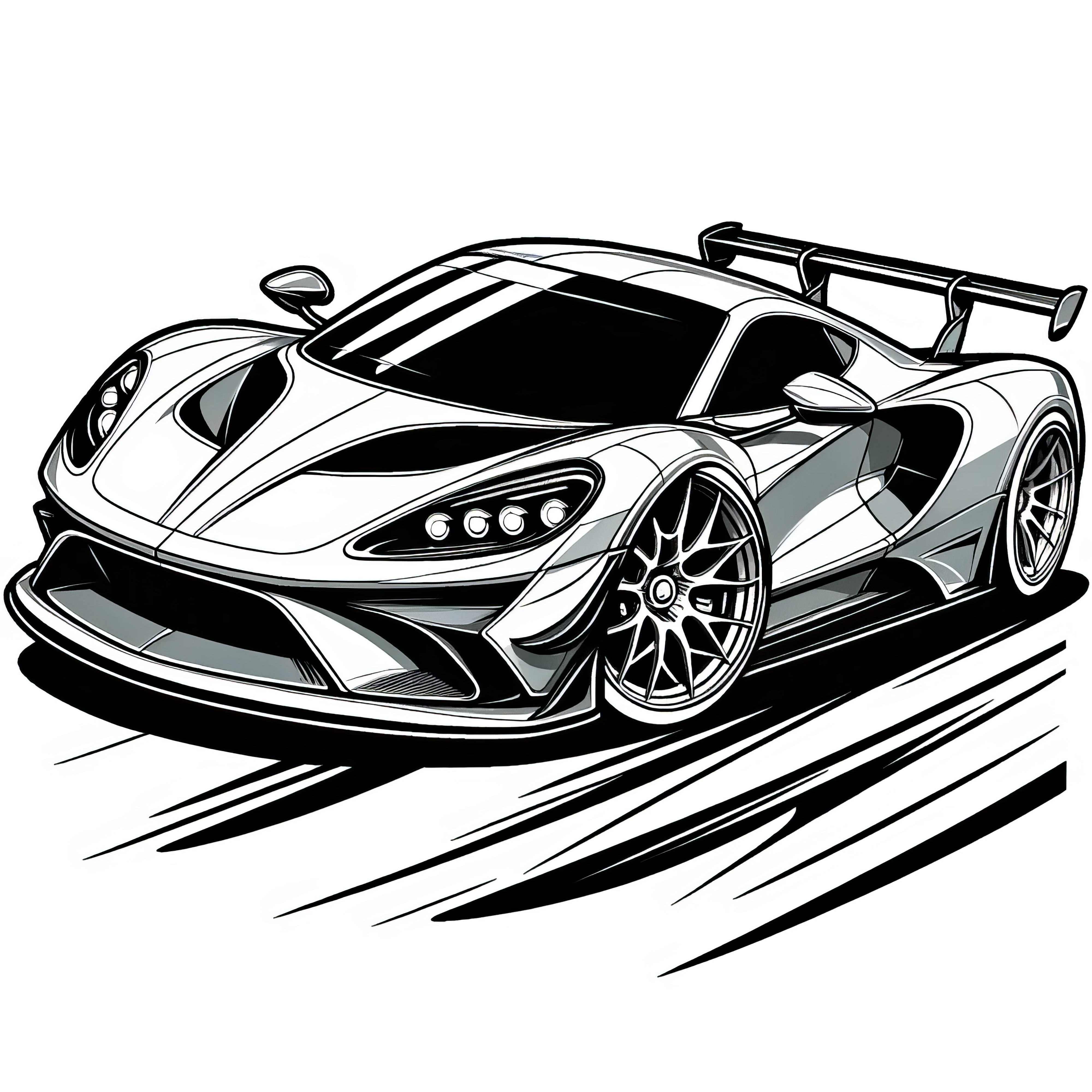 Stylish sports car: Your racing car to color in (Free)