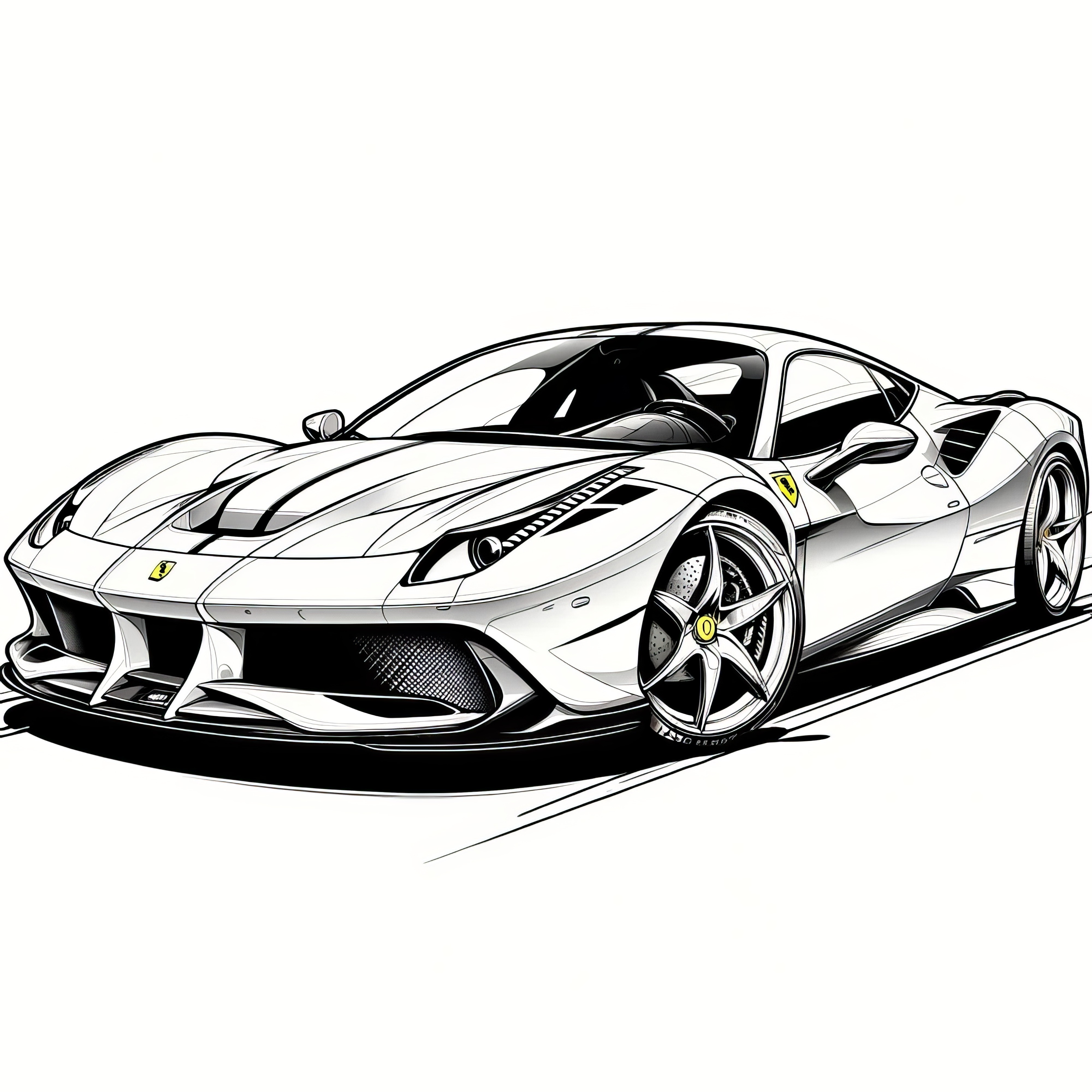 Auto sportiva veloce: disegno da colorare da scaricare (Gratuito)