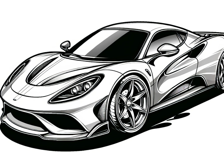 Stylish sports car: Download your free coloring picture now