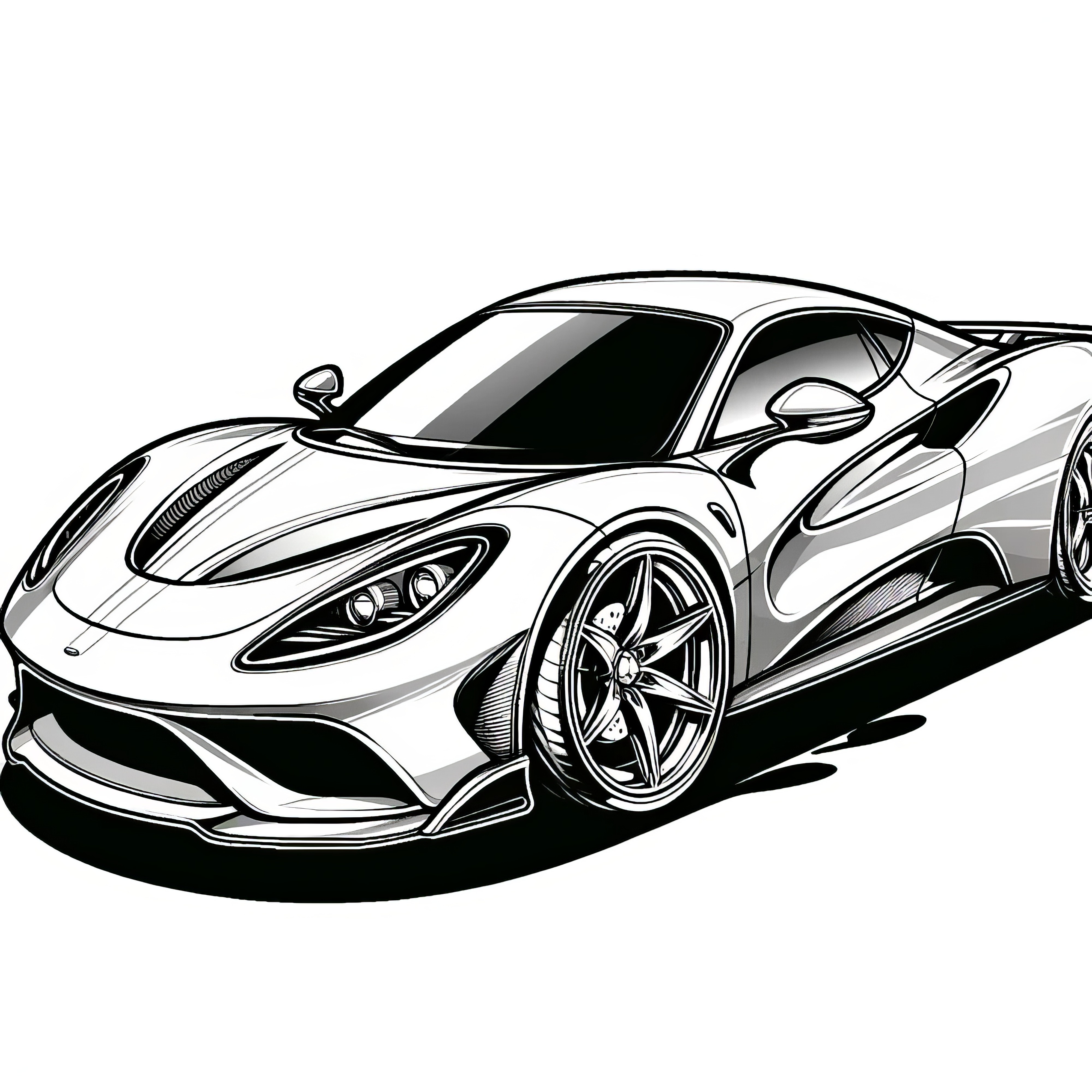 Carro desportivo com estilo: descarregue já o seu desenho para colorir gratuito