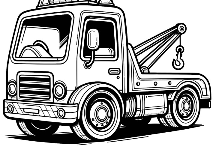 Tow truck as a free coloring page