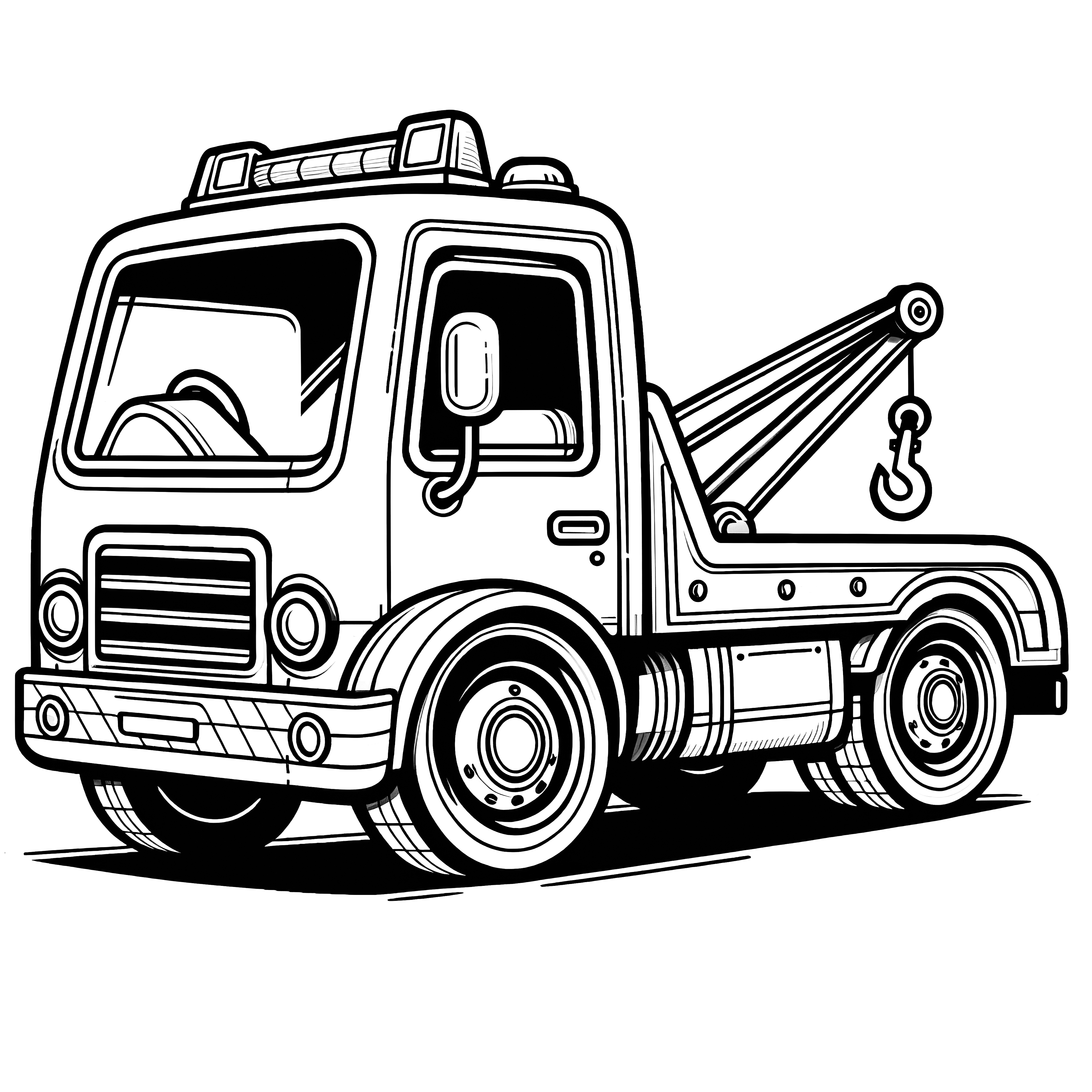 Tow truck as a free coloring page